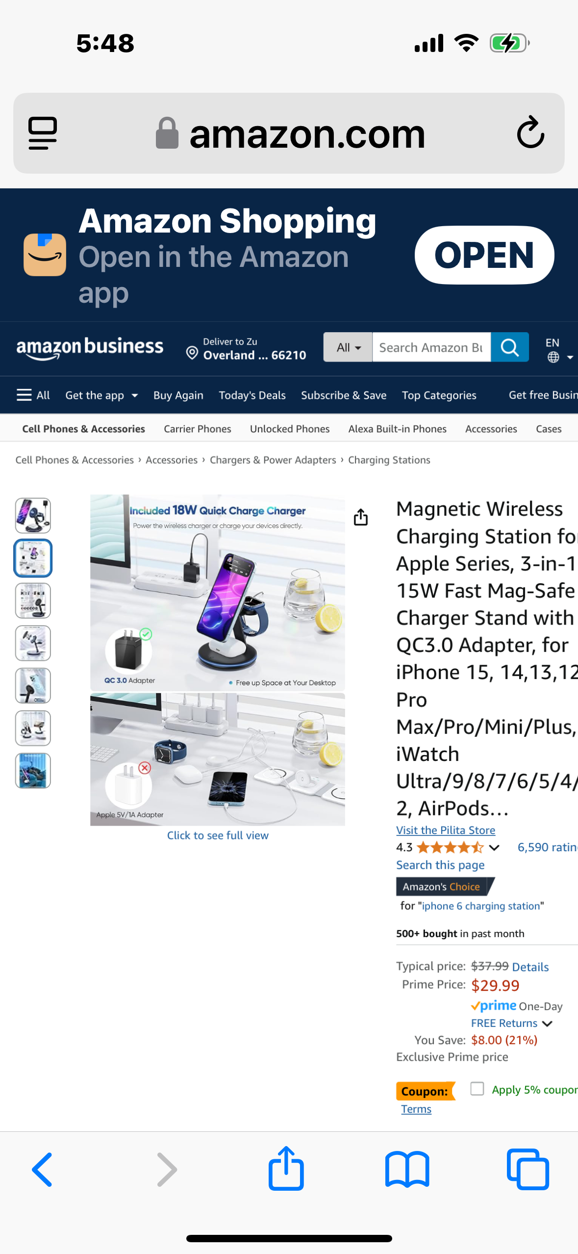 Pilita Magnetic Wireless Charging Station for Apple Series, 3-in-1 20W Fast Mag-Safe Charger Stand with QC3.0 Adapter, for iPhone 15,14,13,12Pro Max/Pro/Mini/Plus, iWatch Ultra/9/8/7/SE/6/5/4/3/2