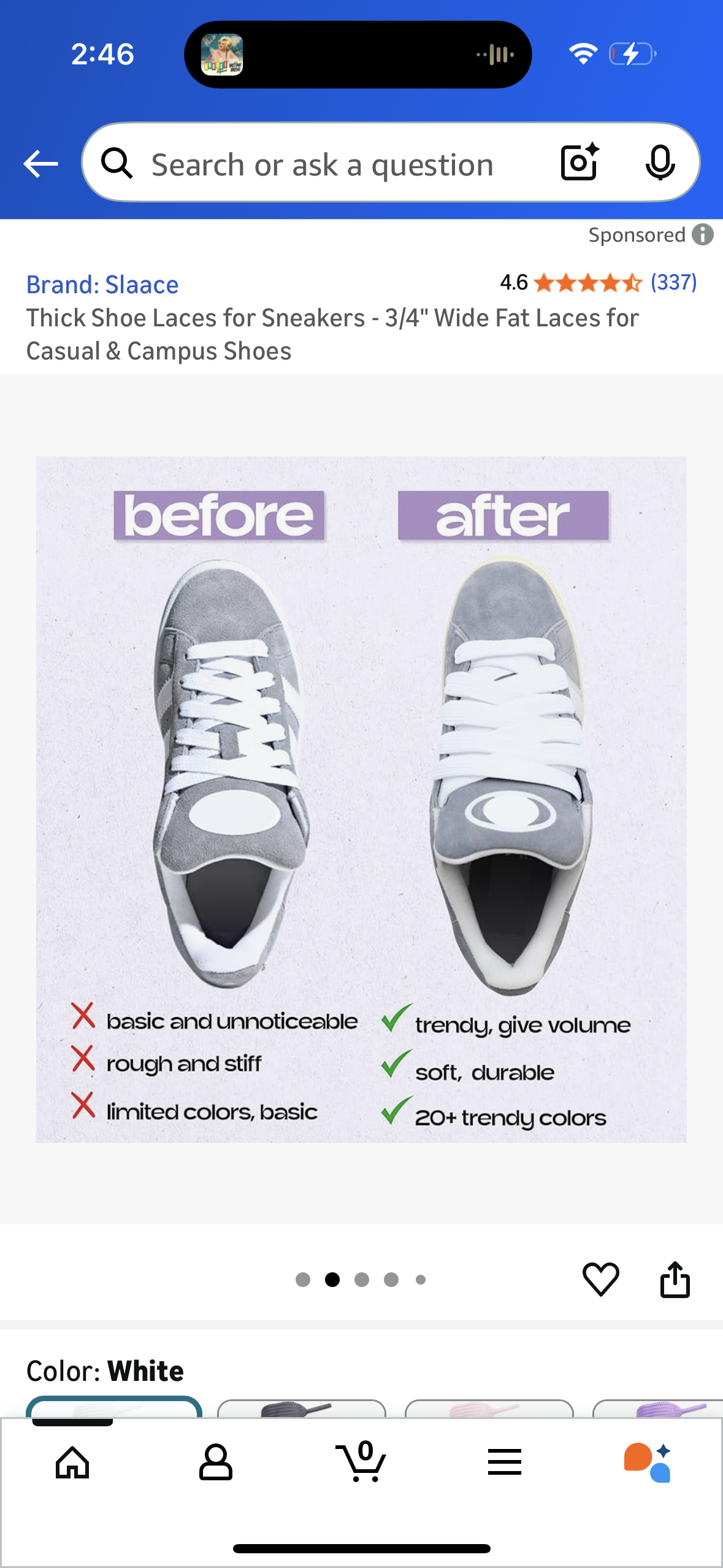 Thick Shoe Laces for Sneakers - 3/4" Wide Fat Laces for Casual & Campus Shoes