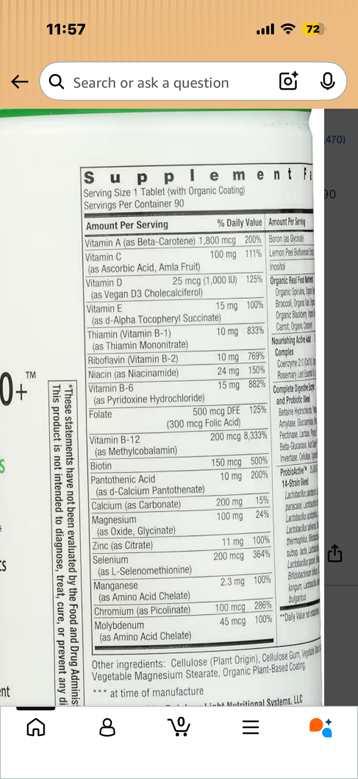 Rainbow Light Adult Multivitamin, Vitamins C & Zinc, B Complex & Choline, Calcium & Vitamin D Supports Bone Health, Energy & Immune Support, Non-GMO, Vegetarian, 90 Tablets