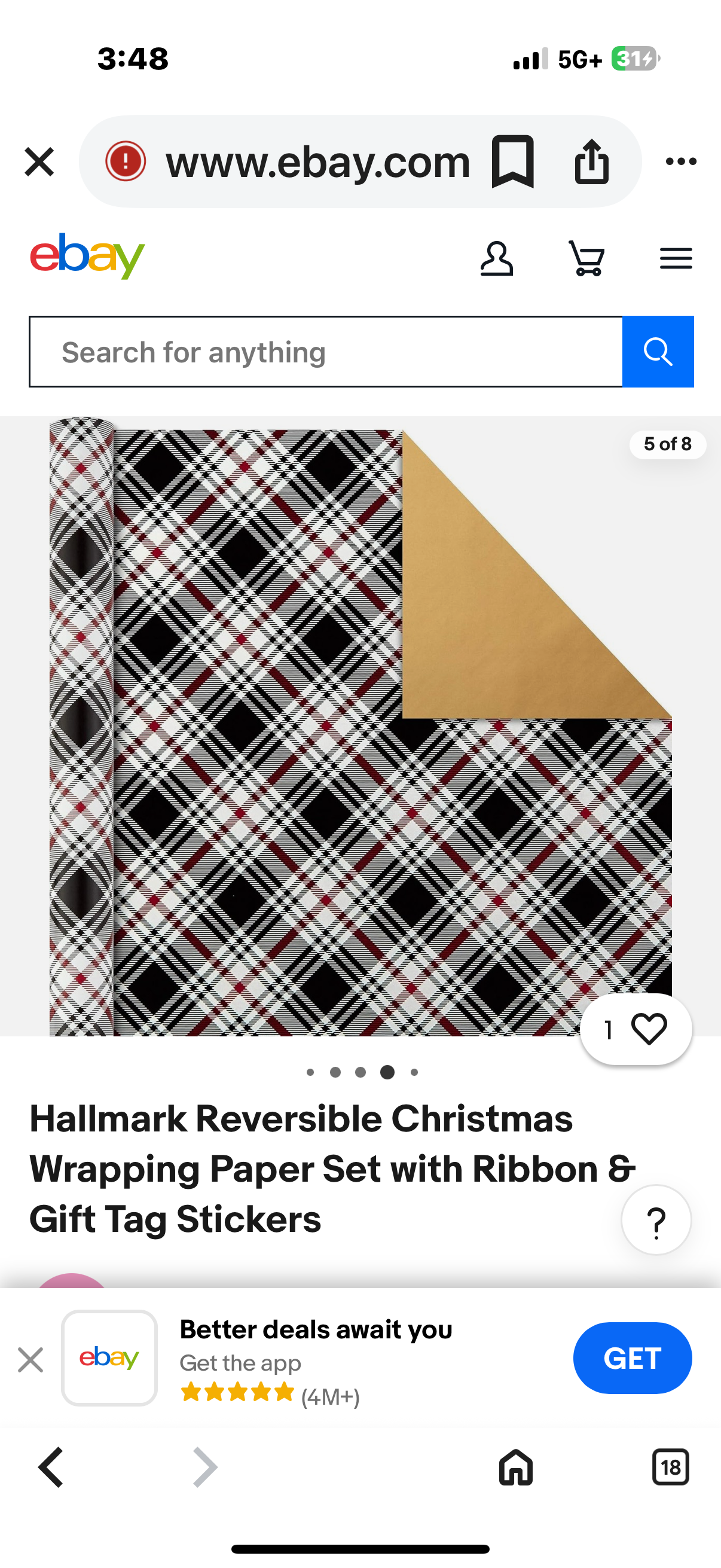 Hallmark 2 Sided Gift Wrap Ensemble 3 Rolls 3 Ribbons 36 Seals