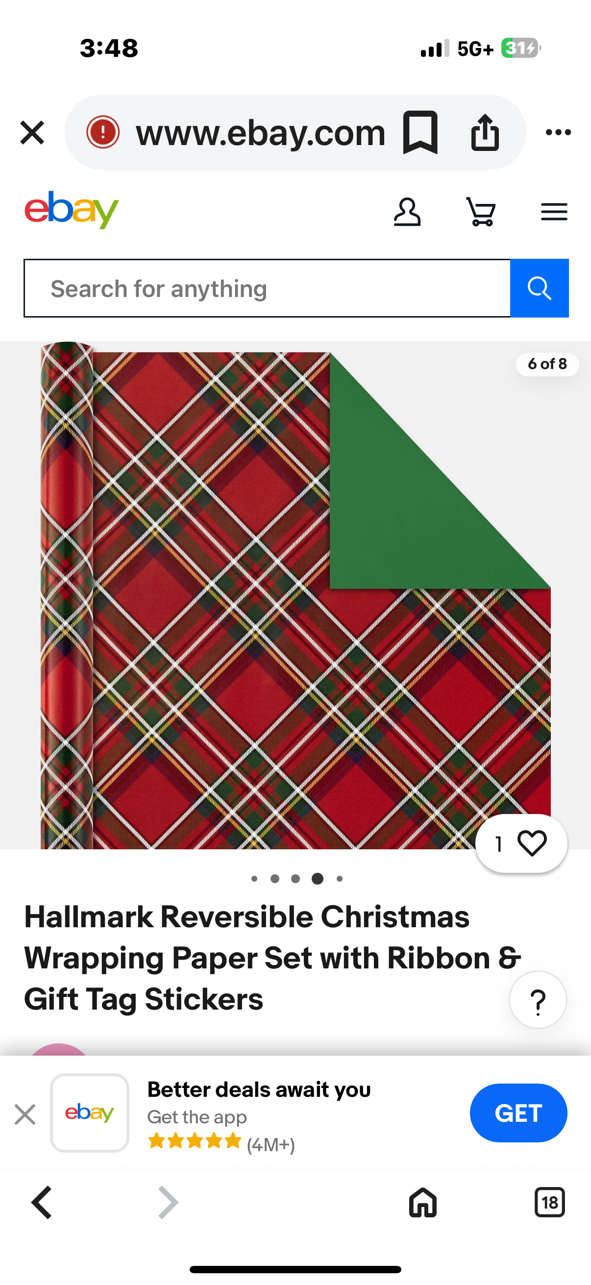 Hallmark 2 Sided Gift Wrap Ensemble 3 Rolls 3 Ribbons 36 Seals