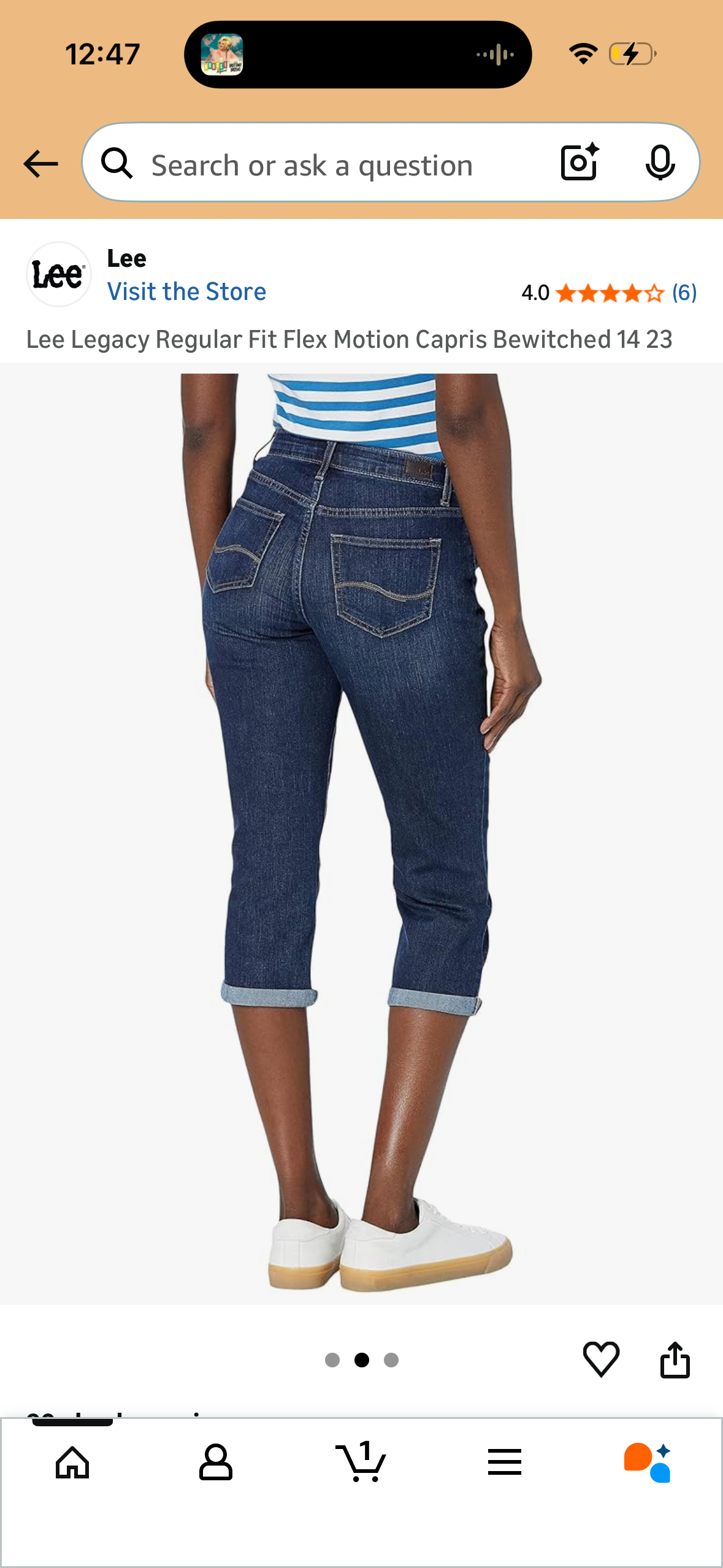 Lee Legacy Regular Fit Flex Motion Capris Bewitched (Size US 14 Women’s)