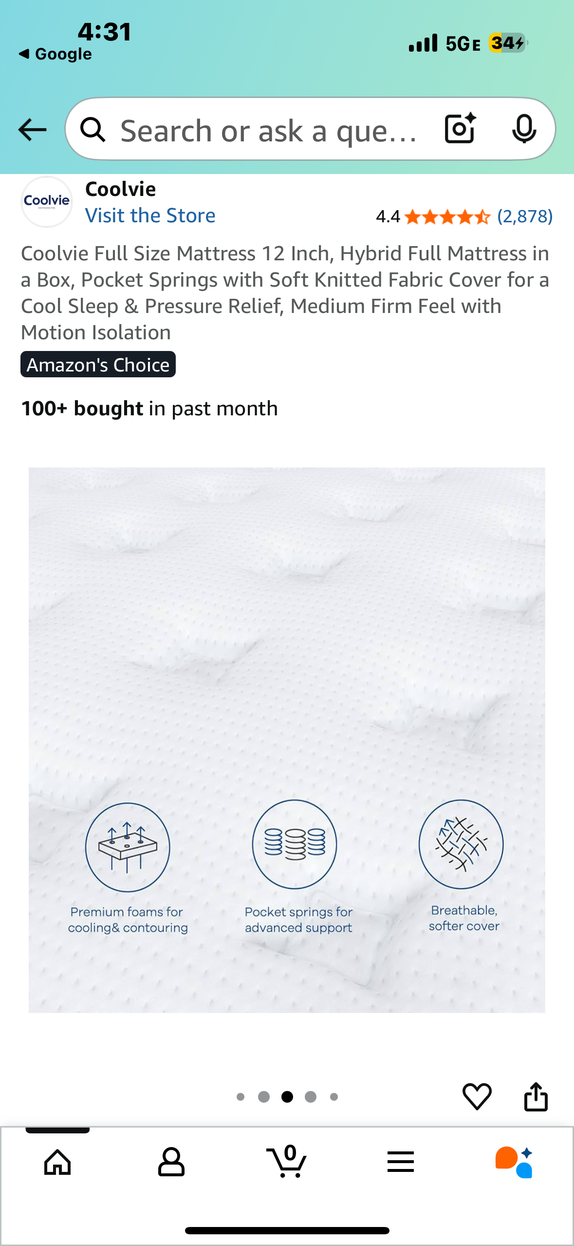 Full Size Mattress, 12” (B1078)