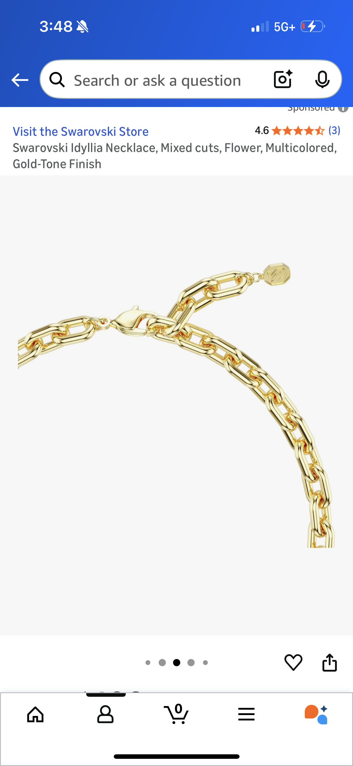 Swarovski Idyllia Necklace, Mixed cuts, Flower, Multicolored, Gold-Tone Finish