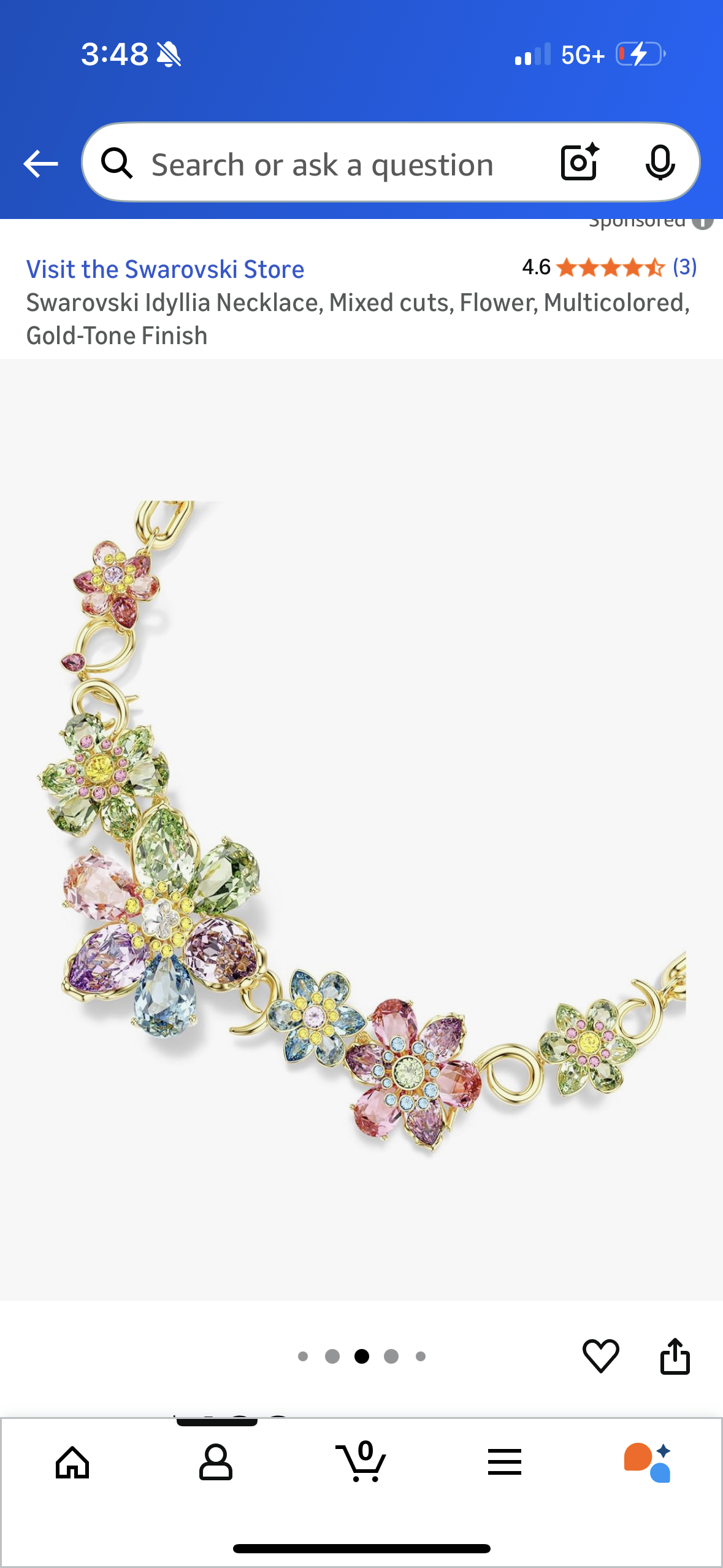 Swarovski Idyllia Necklace, Mixed cuts, Flower, Multicolored, Gold-Tone Finish