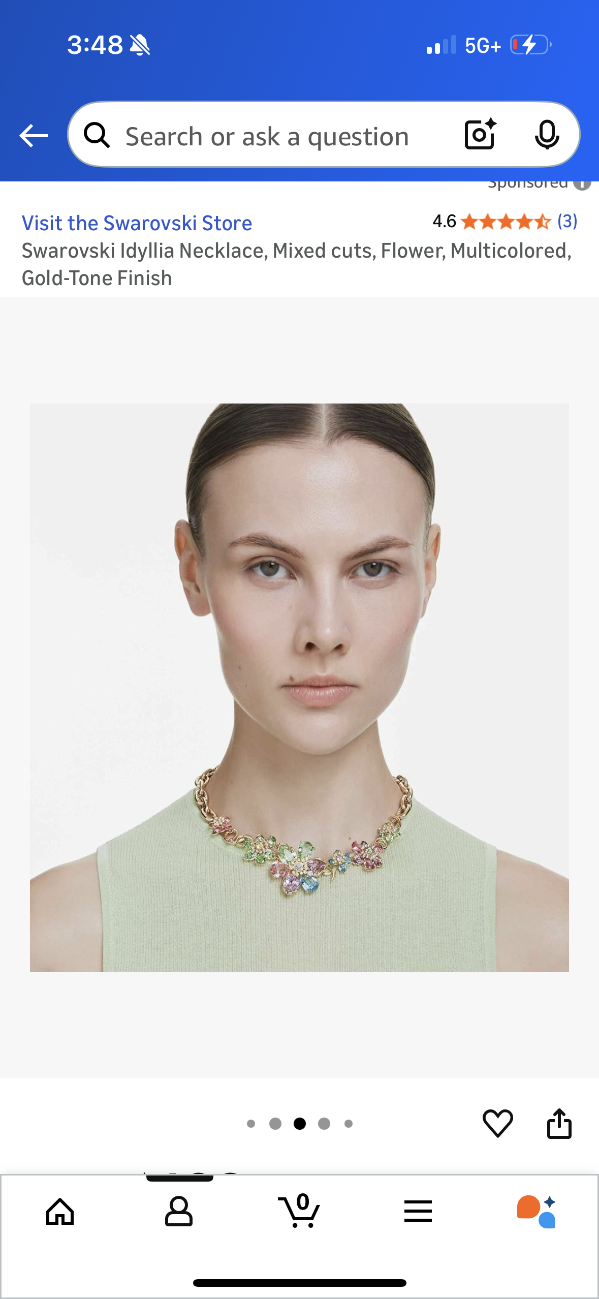Swarovski Idyllia Necklace, Mixed cuts, Flower, Multicolored, Gold-Tone Finish