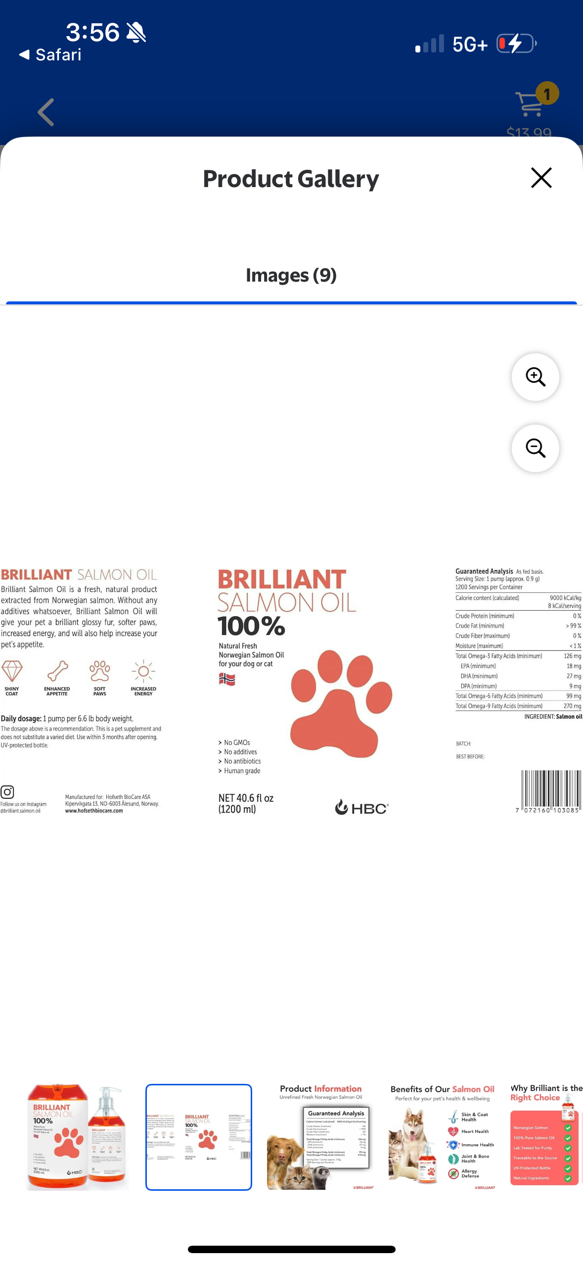 Brilliant Omega 3 Salmon Oil for Dogs & Cats - Norwegian Fish Oil Supplement with EPA & DHA Fatty Acids for Shedding, Allergy, Itching, Dry Skin & Joint Health - Skin and Coat Fish Oil Liquid, 40 Oz