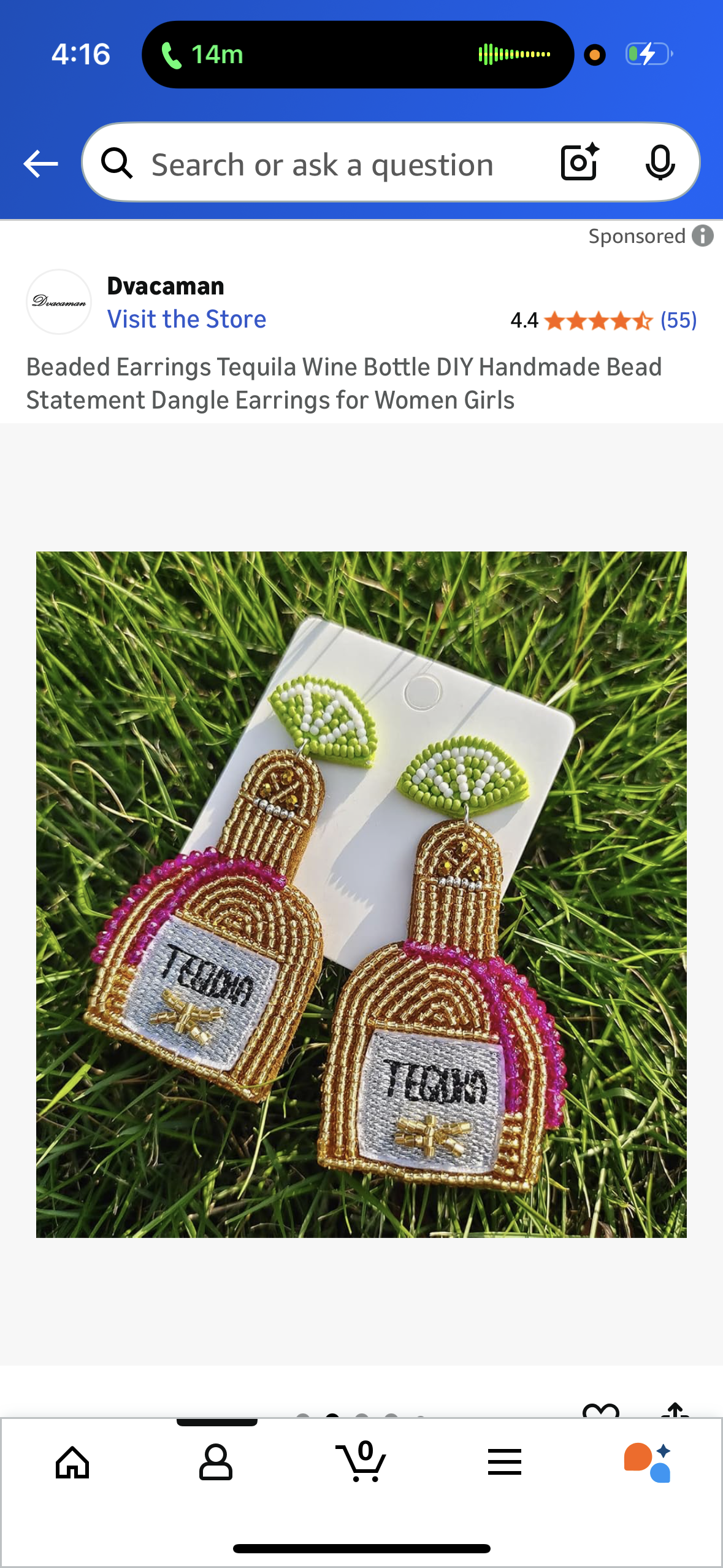 Beaded Earrings Tequila Wine Bottle DIY Handmade Bead Statement Dangle Earrings for Women Girls