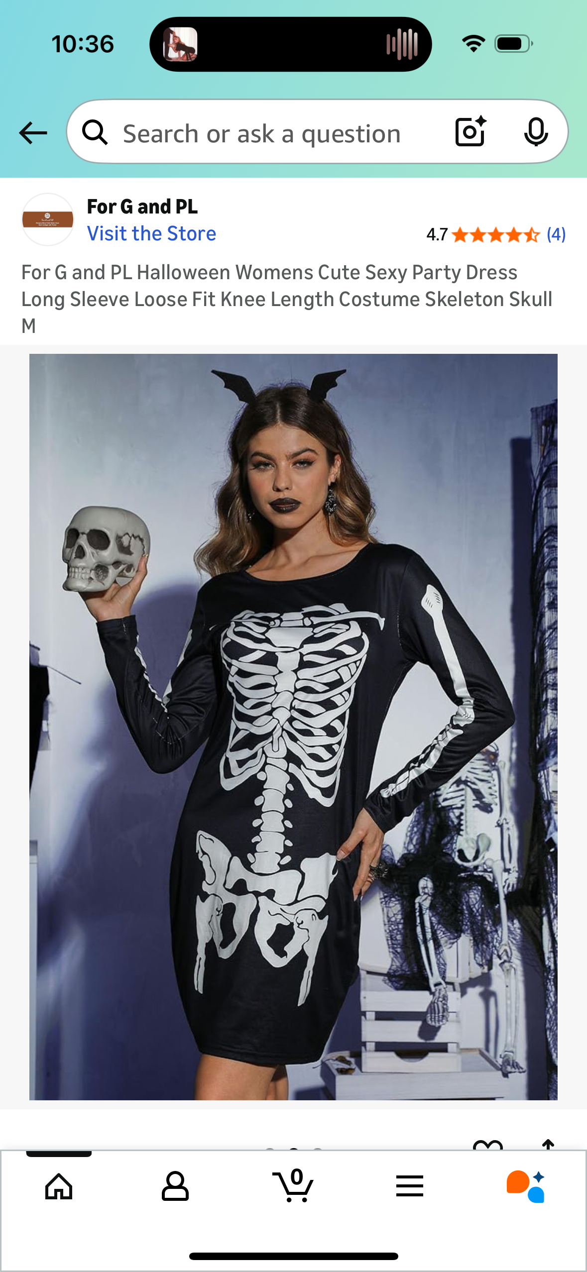 Women’s Skeleton Halloween Dress (Size Medium)