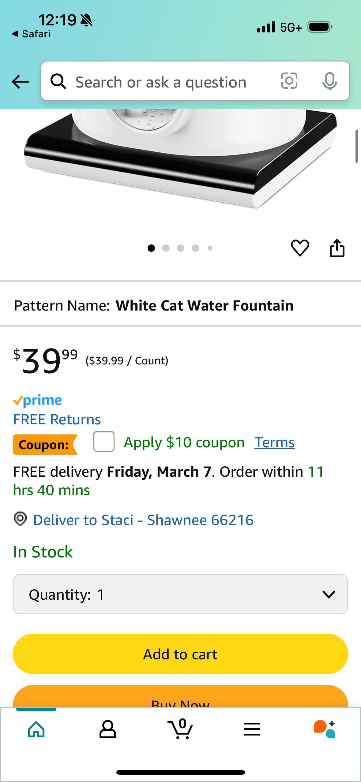 Wireless Cat Water Fountain *Black - Automatic Battery Operated Pet Water Fountain, 95oz/2.8L Rechargeable Cat Water Dispenser with 2 Flow Modes