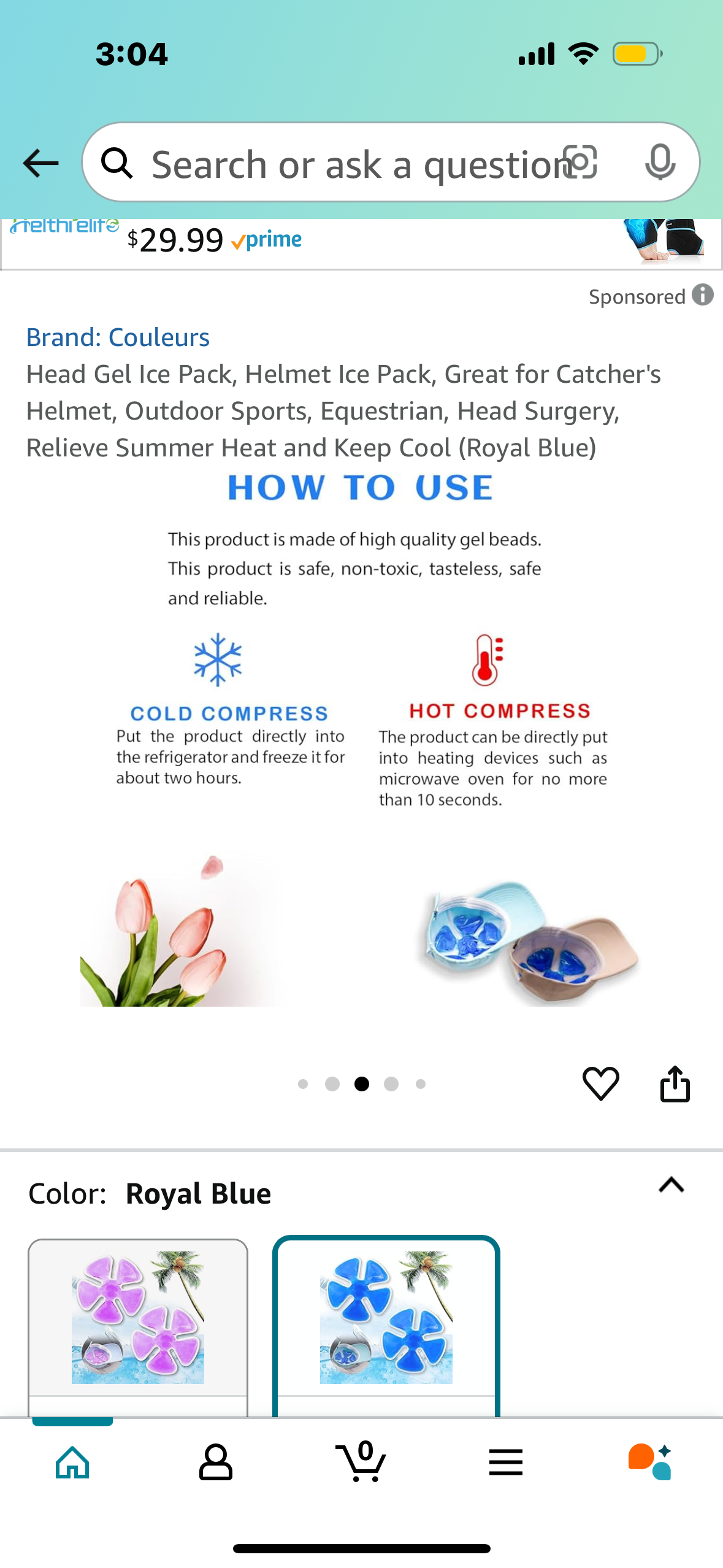 Hat Gel Ice Pack 2 pack