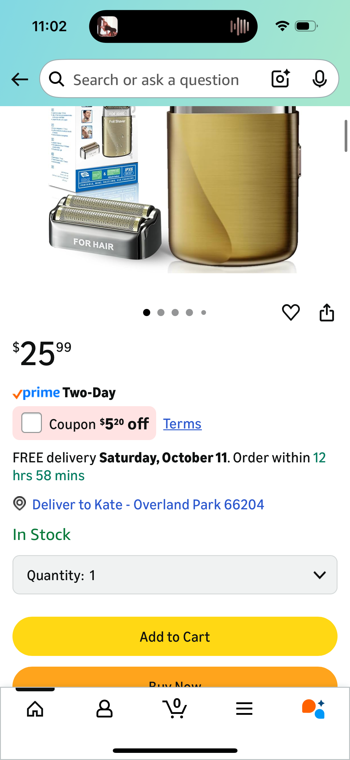 RUIM 2-in-1 Electric Shaver & Hair Trimmer for Men, Professional Gold Foil Shaver with 3D Floating Head, Fully Washable, Type-C Fast Charge, Travel Friendly