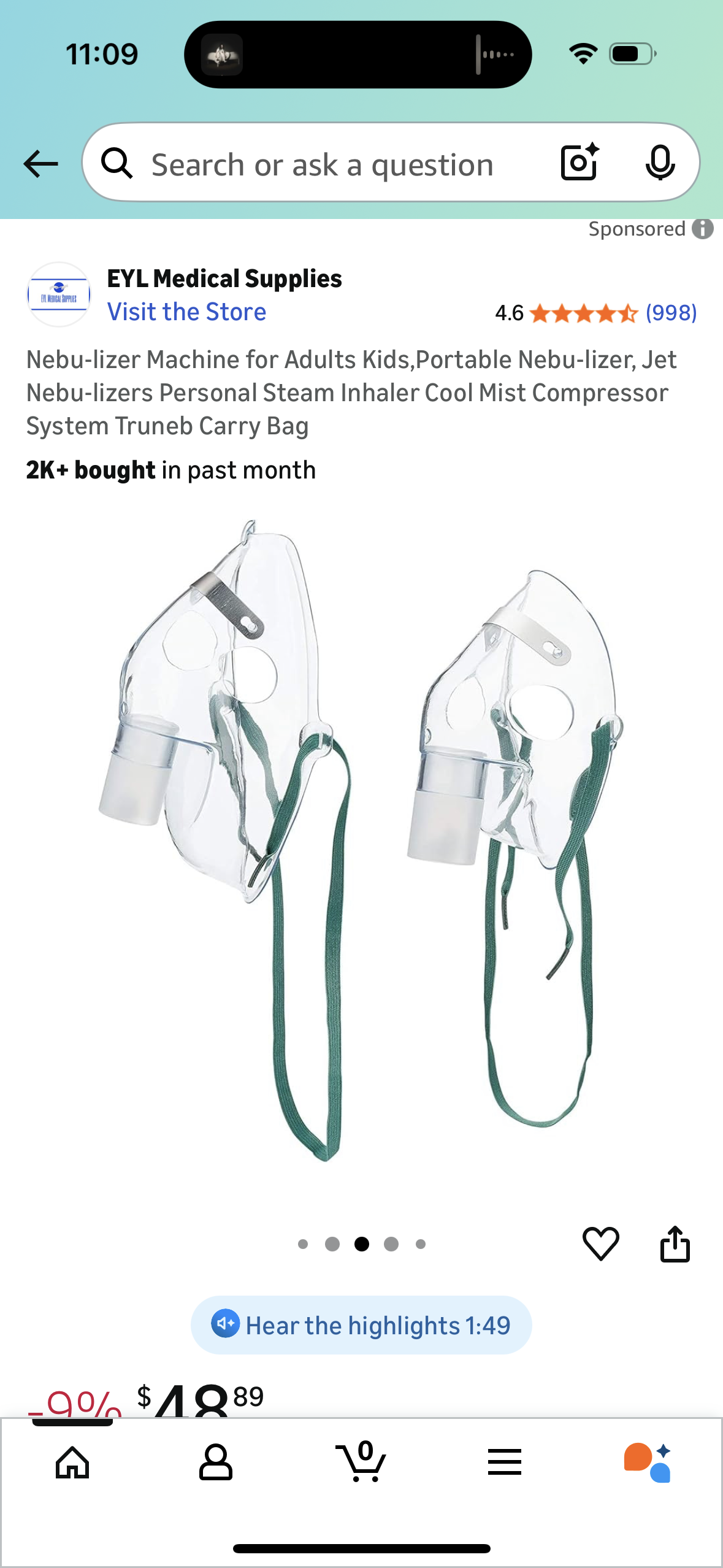 Nebu-lizer Machine for Adults Kids,Portable Nebu-lizer, Jet Nebu-lizers Personal Steam Inhaler Cool Mist Compressor System Truneb Carry Bag