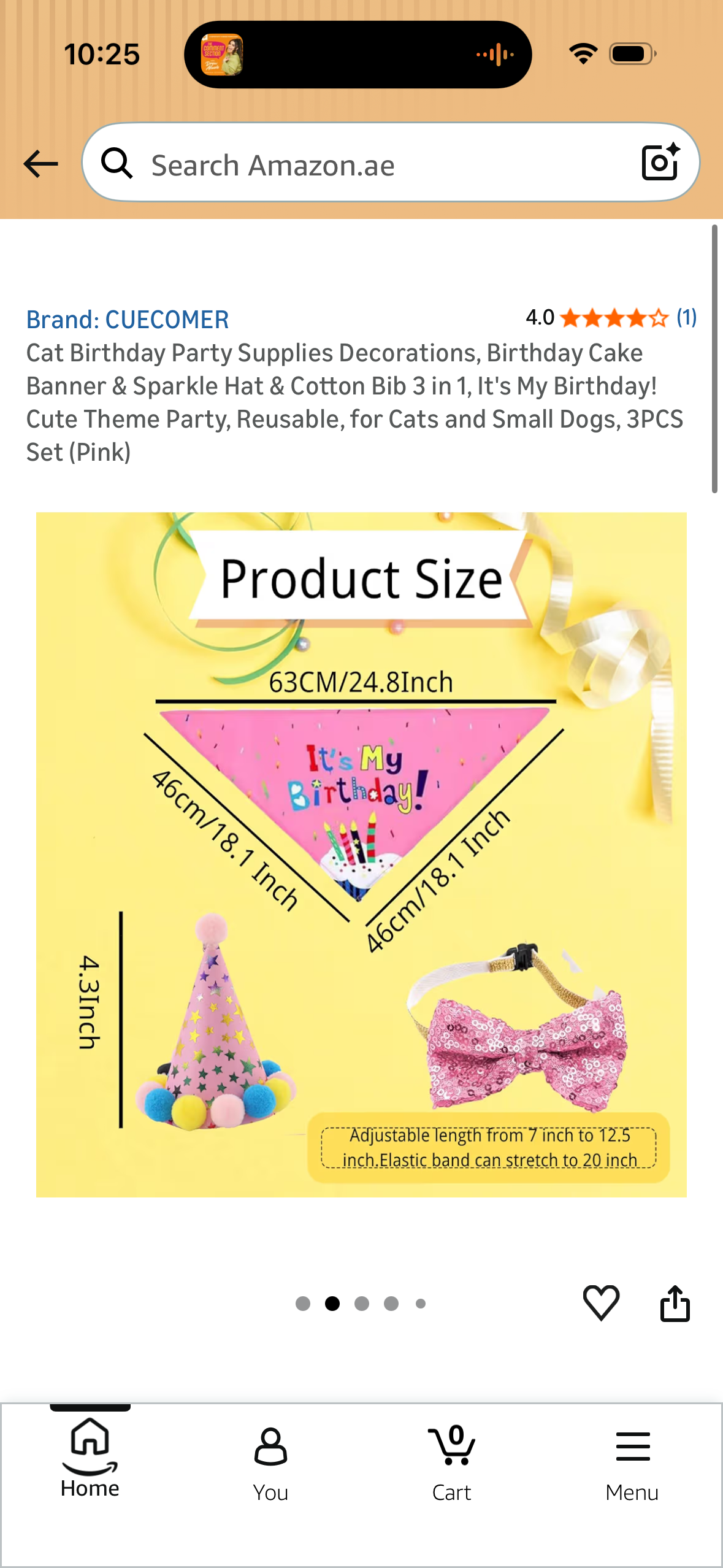 Cat Birthday Party Supplies Decorations, Birthday Cake Banner & Sparkle Hat & Cotton Bib 3 in 1, It's My Birthday! Cute Theme Party, Reusable, for Cats and Small Dogs, 3PCS Set (Pink)