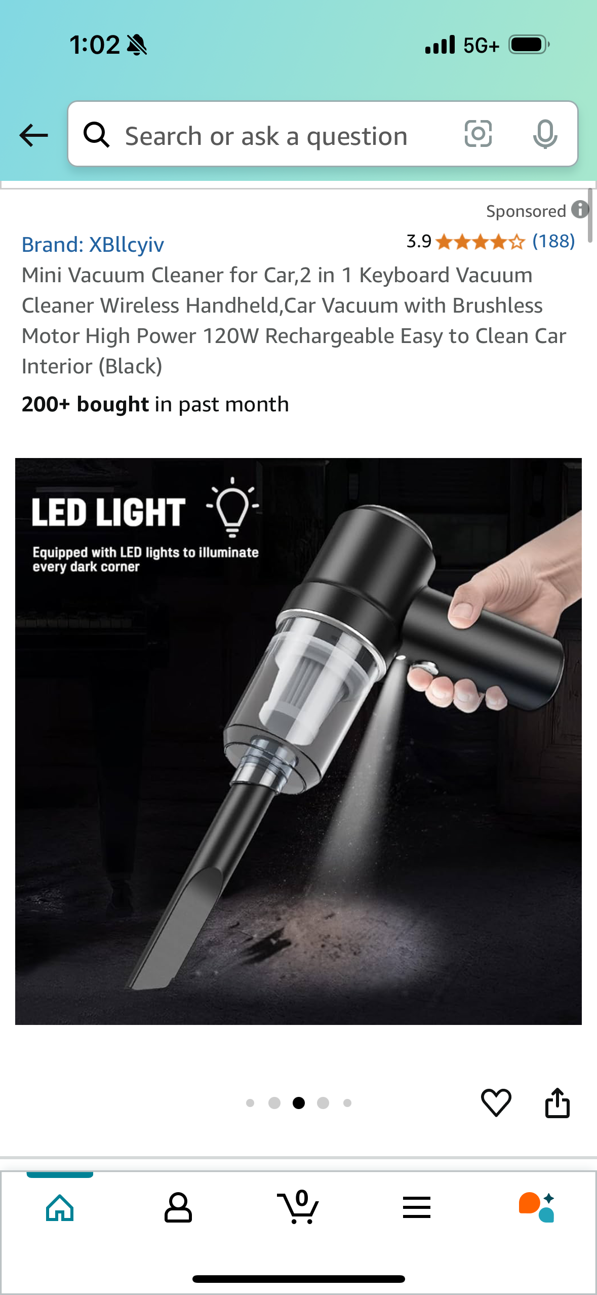 Mini Vacuum Cleaner for Car,2 in 1 Keyboard Vacuum Cleaner Wireless Handheld,Car Vacuum with Brushless Motor High Power 120W Rechargeable Easy to Clean Car Interior (Black)