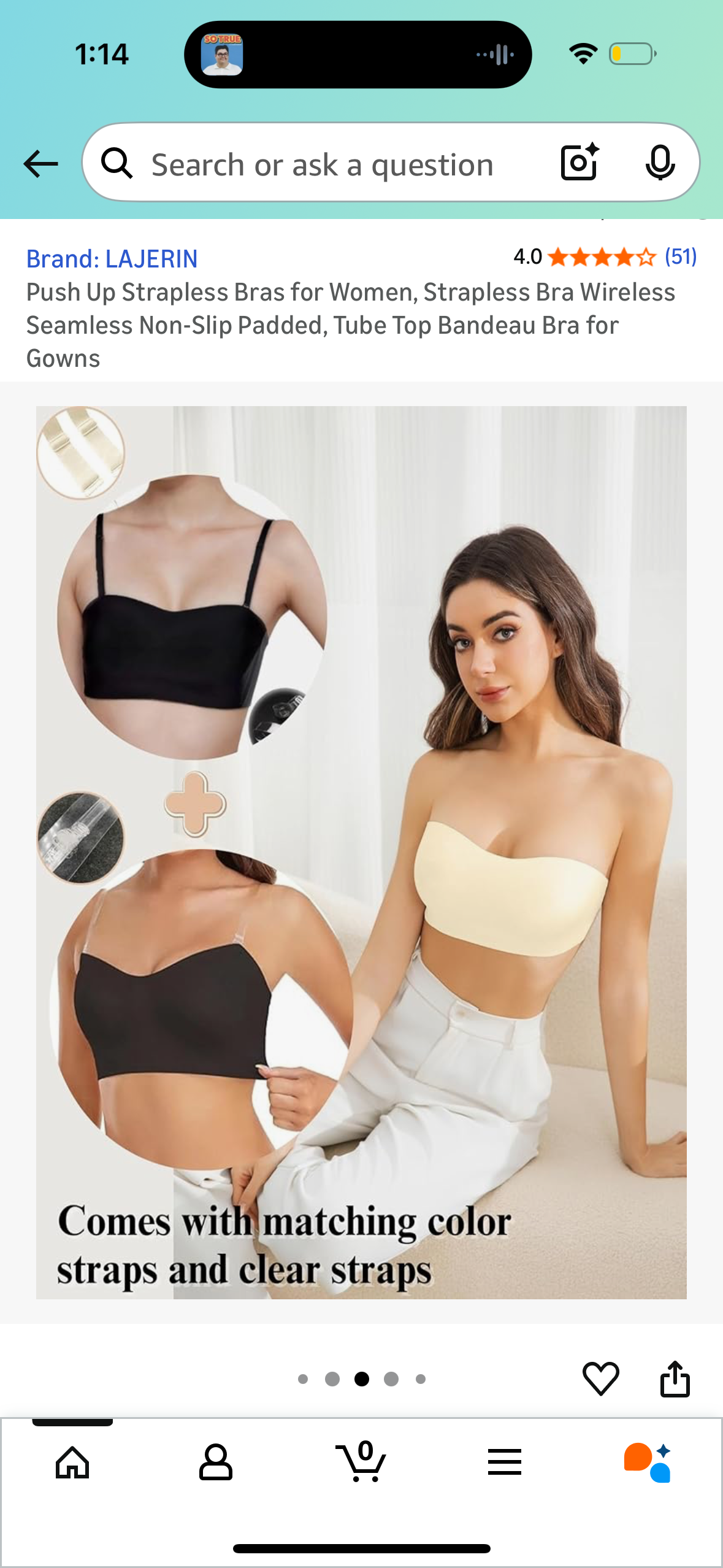 Push Up Strapless Bras for Women, Strapless Bra Wireless Seamless Non-Slip Padded, Tube Top Bandeau Bra for Gowns