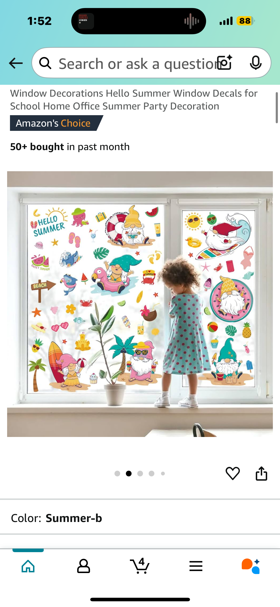 ‼️2 for $3‼️96Pcs Summer Window Clings, Double Sided Beach Hawaii Gnomes Summer Window Stickers Summer Window Decorations Hello Summer Window Decals for School Home Office Summer Party Decoration