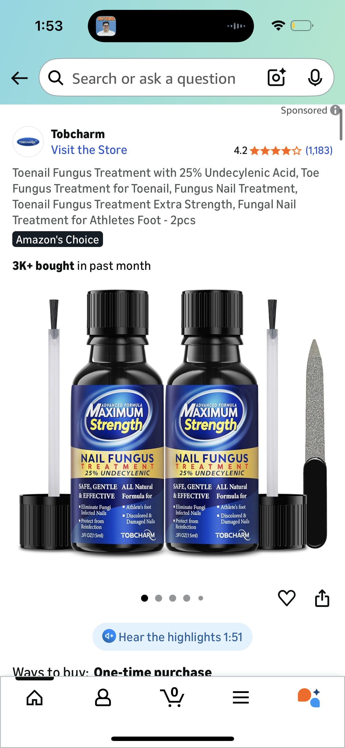Toenail Fungus Treatment with 25% Undecylenic Acid, Toe Fungus Treatment for Toenail, Fungus Nail Treatment, Toenail Fungus Treatment Extra Strength, Fungal Nail Treatment for Athletes Foot - 2pcs