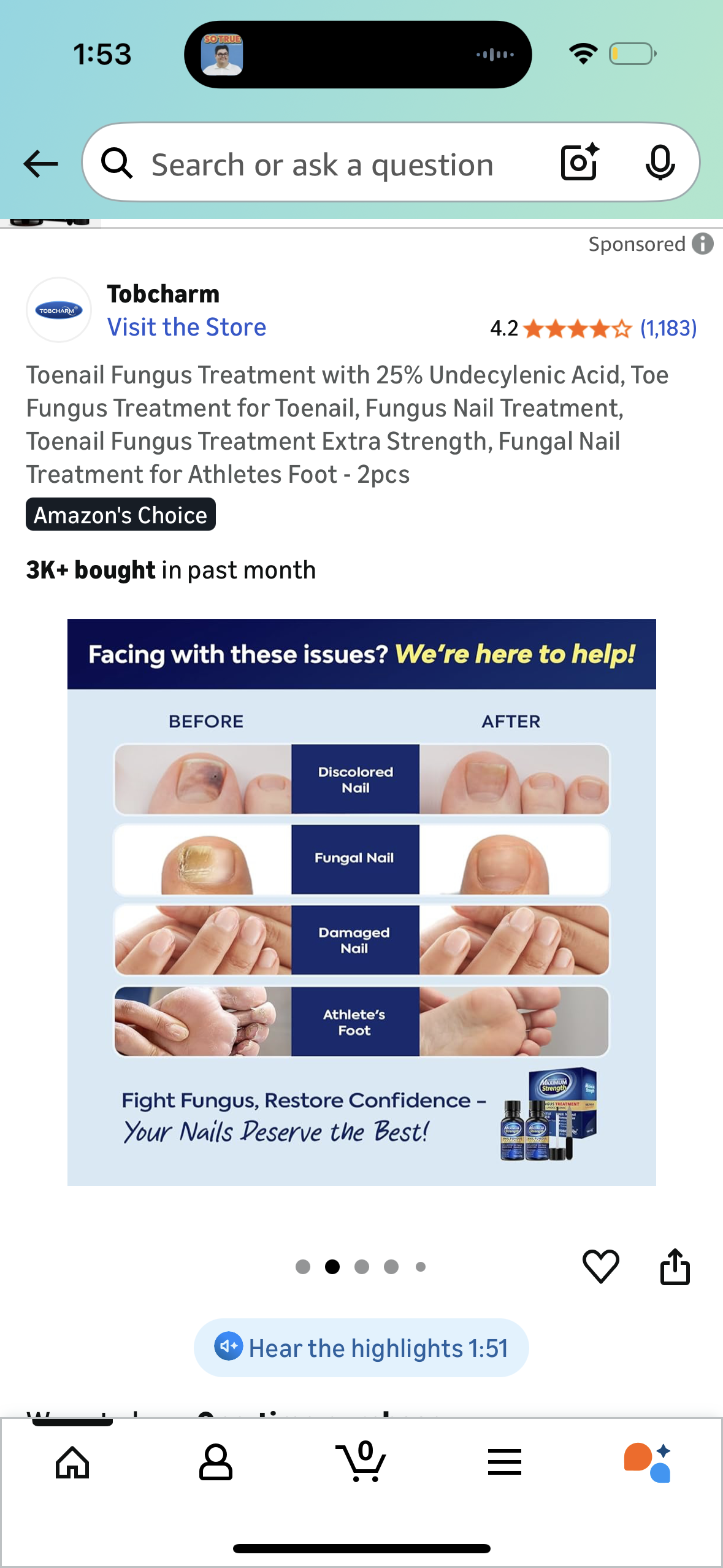 Toenail Fungus Treatment with 25% Undecylenic Acid, Toe Fungus Treatment for Toenail, Fungus Nail Treatment, Toenail Fungus Treatment Extra Strength, Fungal Nail Treatment for Athletes Foot - 2pcs