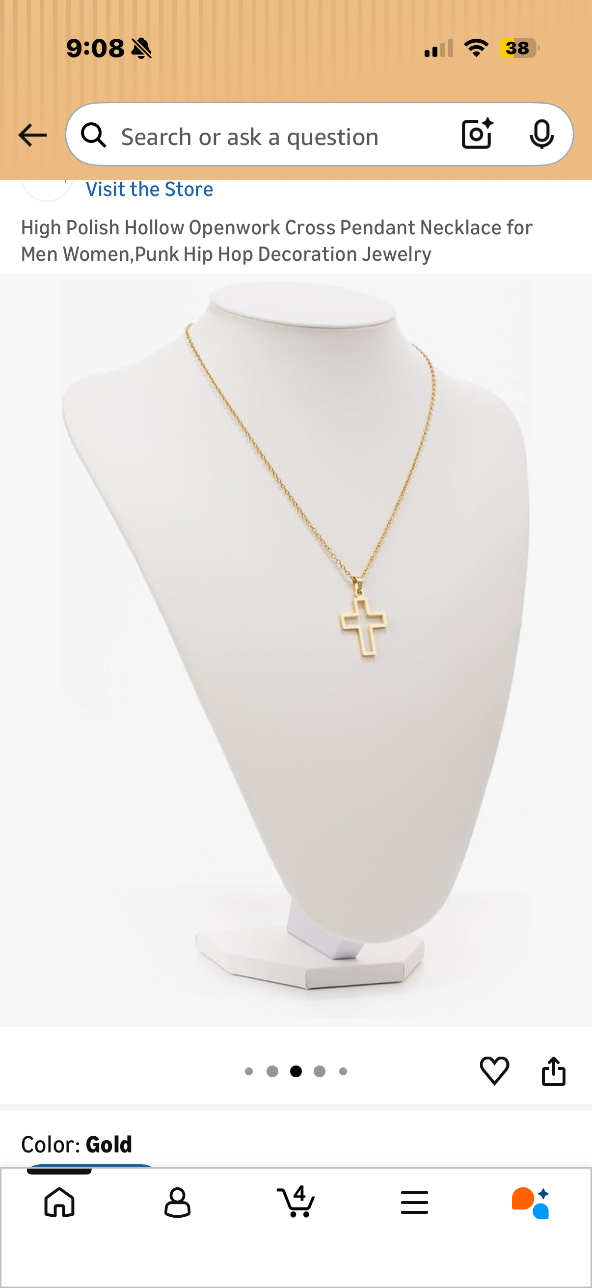 High Polish Hollow Openwork Cross Pendant Necklace for Men Women,Punk Hip Hop Decoration Jewelry