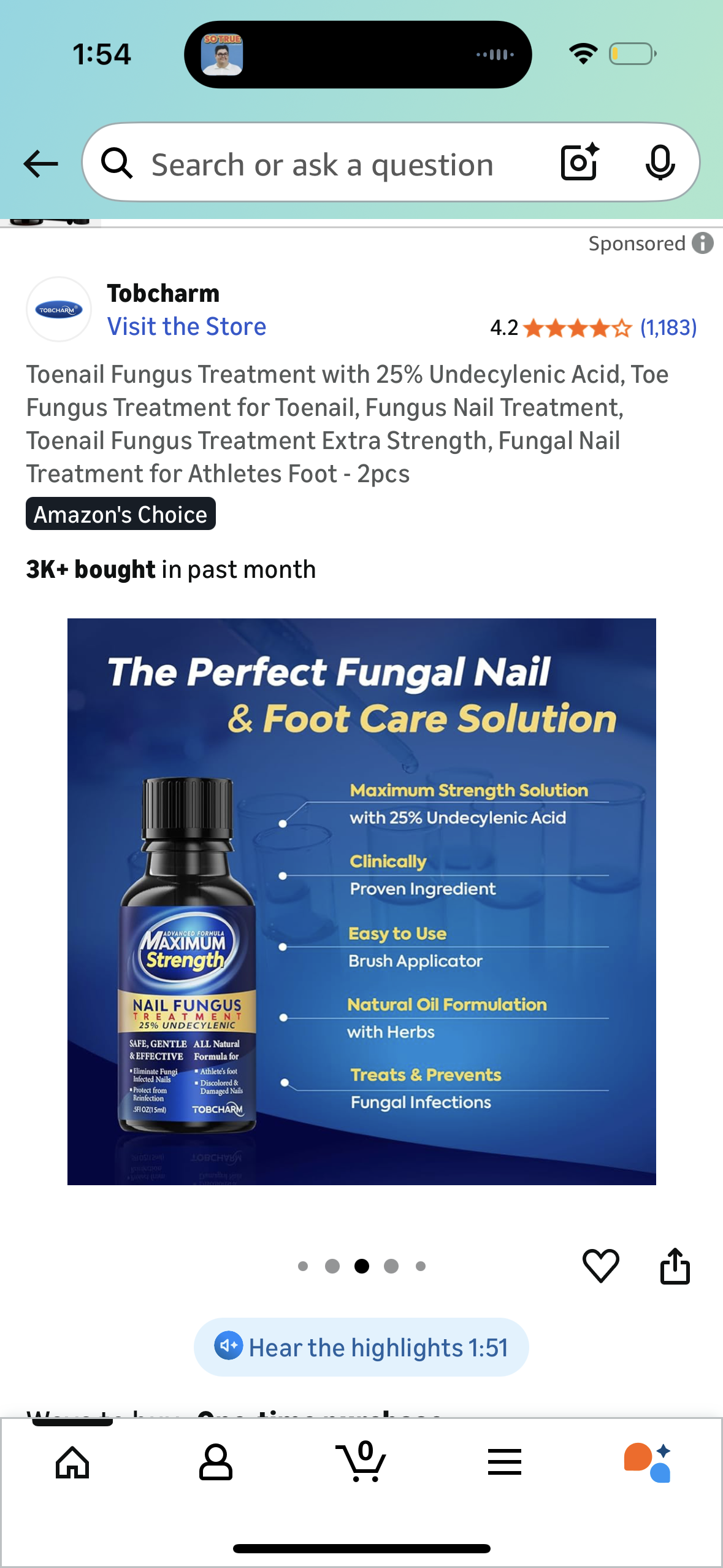 Toenail Fungus Treatment with 25% Undecylenic Acid, Toe Fungus Treatment for Toenail, Fungus Nail Treatment, Toenail Fungus Treatment Extra Strength, Fungal Nail Treatment for Athletes Foot - 2pcs