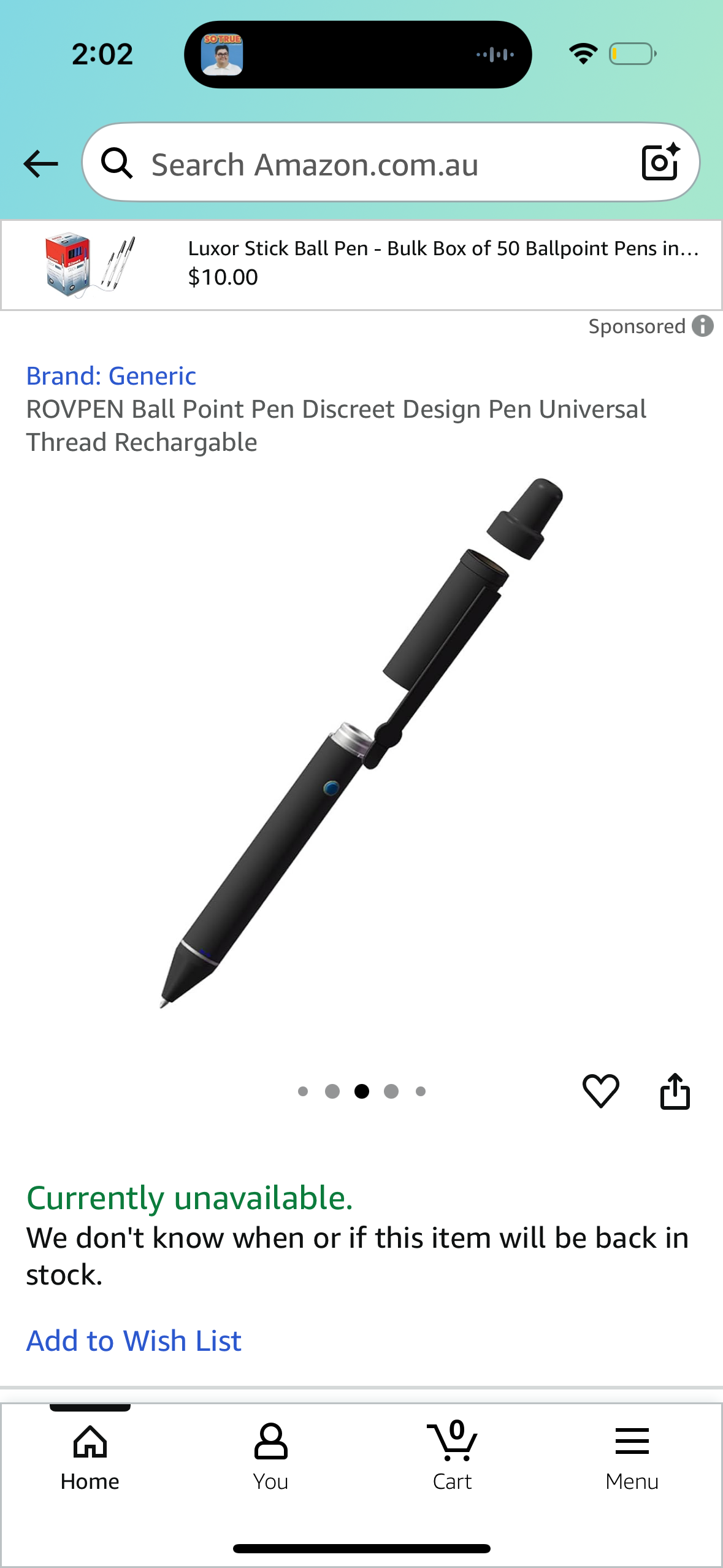 ROVPEN Ball Point Pen Discreet Design Pen Universal Thread Rechargable