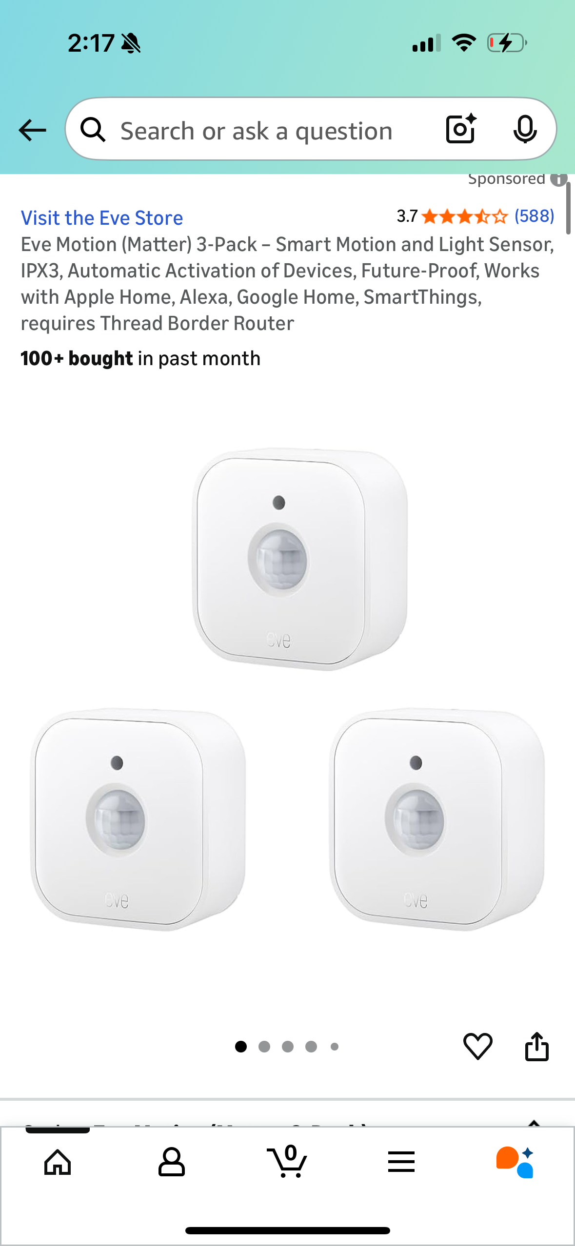Eve Motion (Matter) 3-Pack – Smart Motion and Light Sensor, IPX3, Automatic Activation of Devices, Future-Proof, Works with Apple Home, Alexa, Google Home, SmartThings, requires Thread Border Router