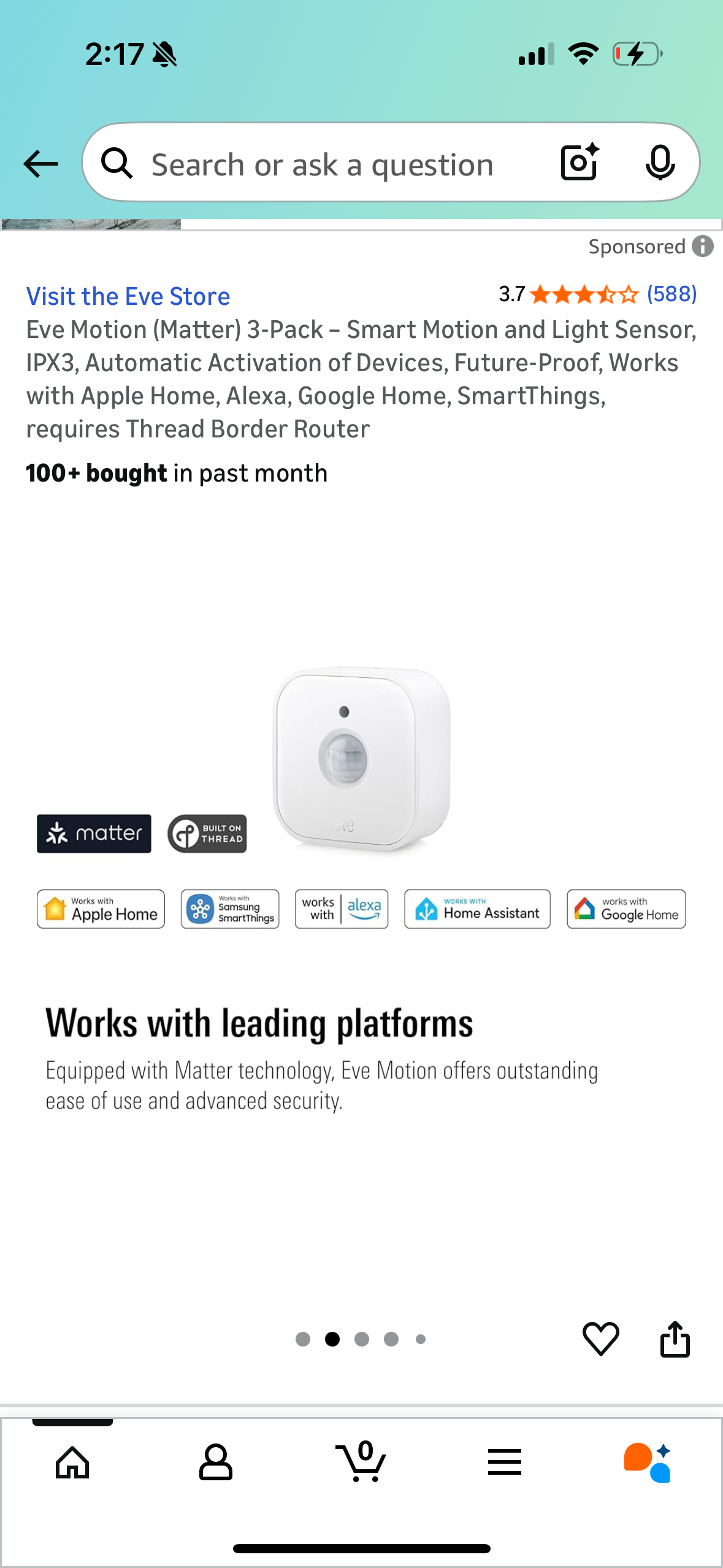 Eve Motion (Matter) 3-Pack – Smart Motion and Light Sensor, IPX3, Automatic Activation of Devices, Future-Proof, Works with Apple Home, Alexa, Google Home, SmartThings, requires Thread Border Router