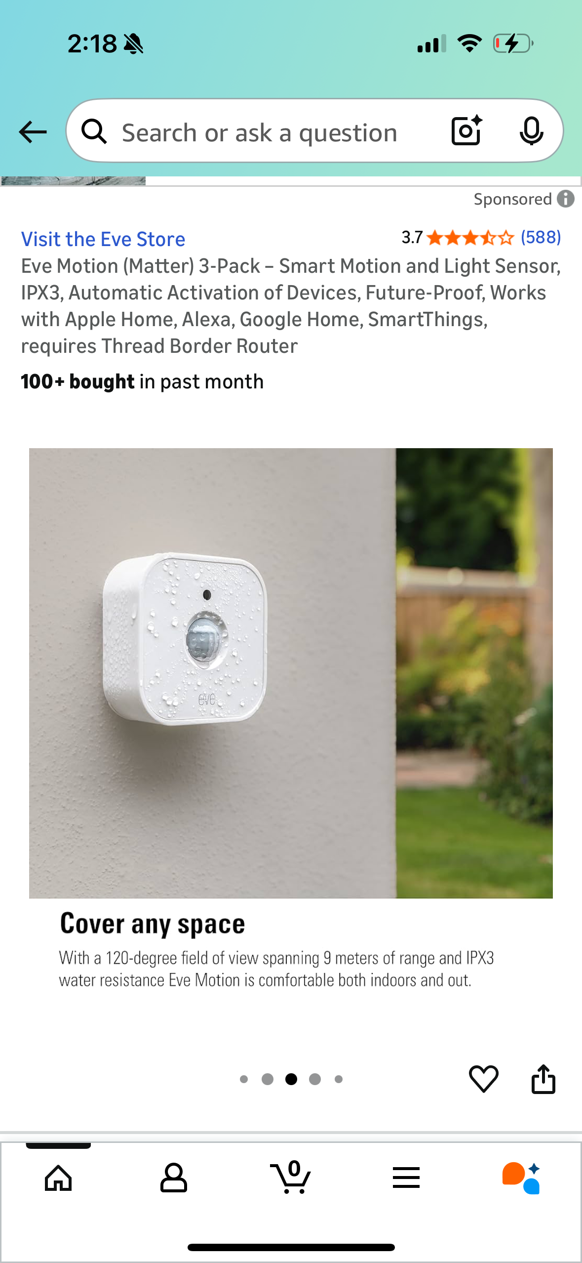 Eve Motion (Matter) 3-Pack – Smart Motion and Light Sensor, IPX3, Automatic Activation of Devices, Future-Proof, Works with Apple Home, Alexa, Google Home, SmartThings, requires Thread Border Router