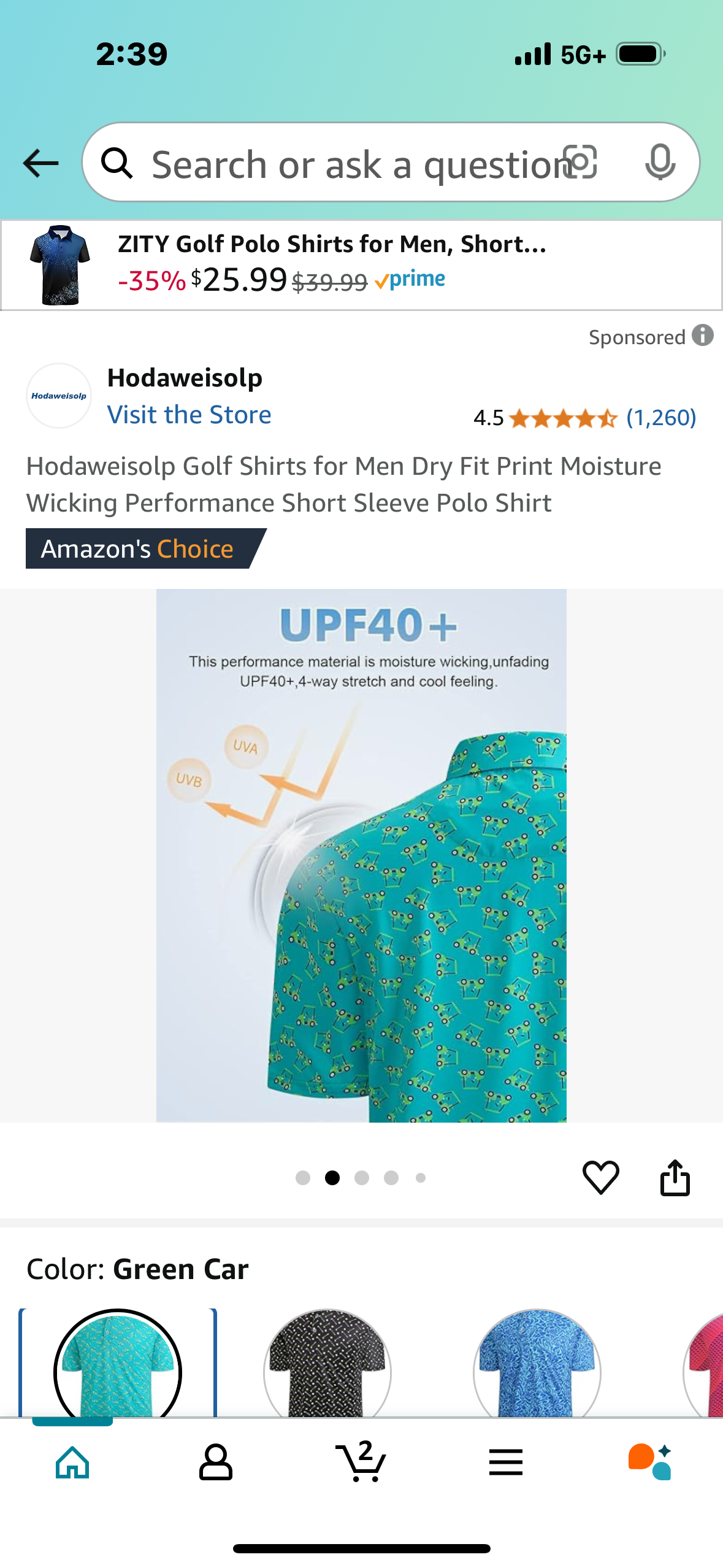 Golf Shirts for Men Dry Fit Print Moisture Wicking Performance Short Sleeve Polo Shirt Size Large