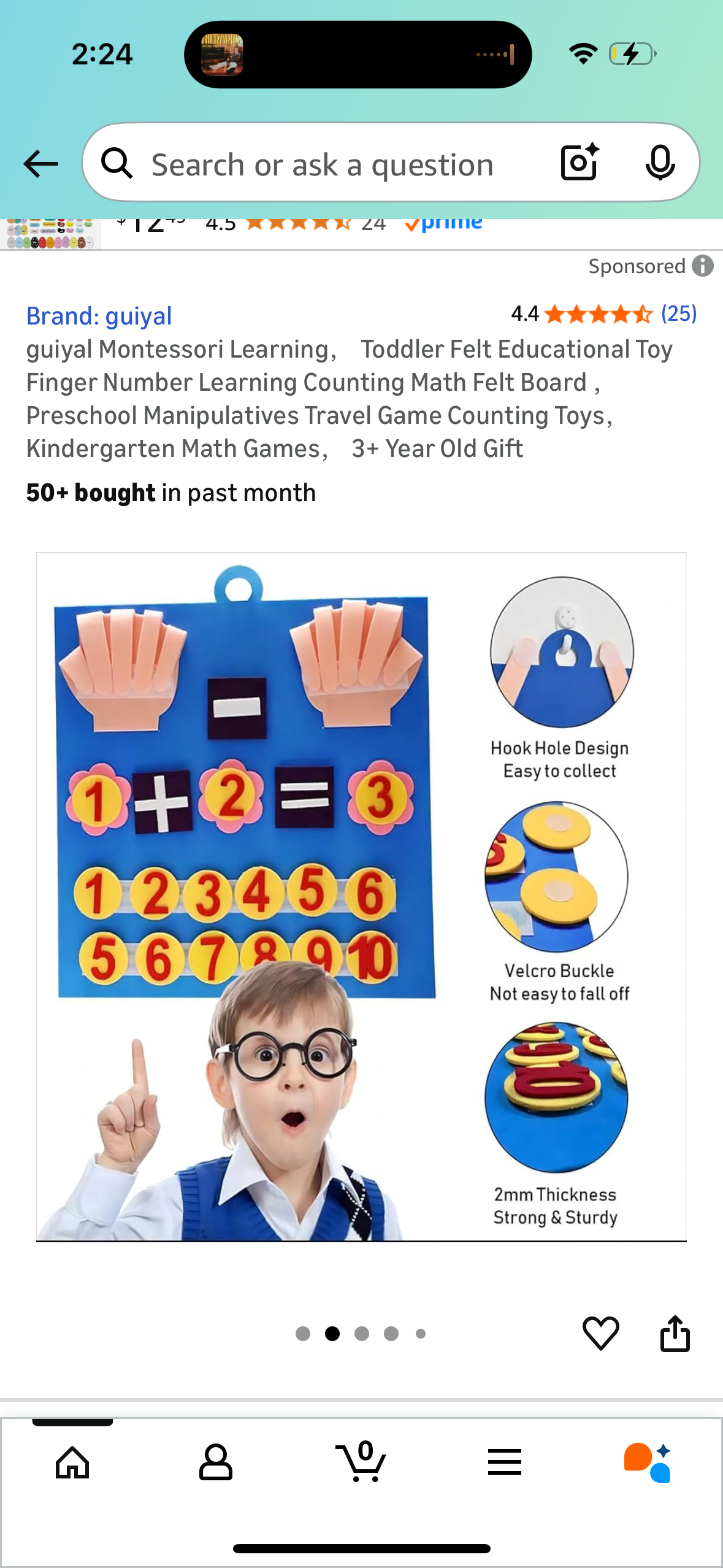 guiyal Montessori Learning, Toddler Felt Educational Toy Finger Number Learning Counting Math Felt Board ,Preschool Manipulatives Travel Game Counting Toys,Kindergarten Math Games, 3+ Year Old Gift