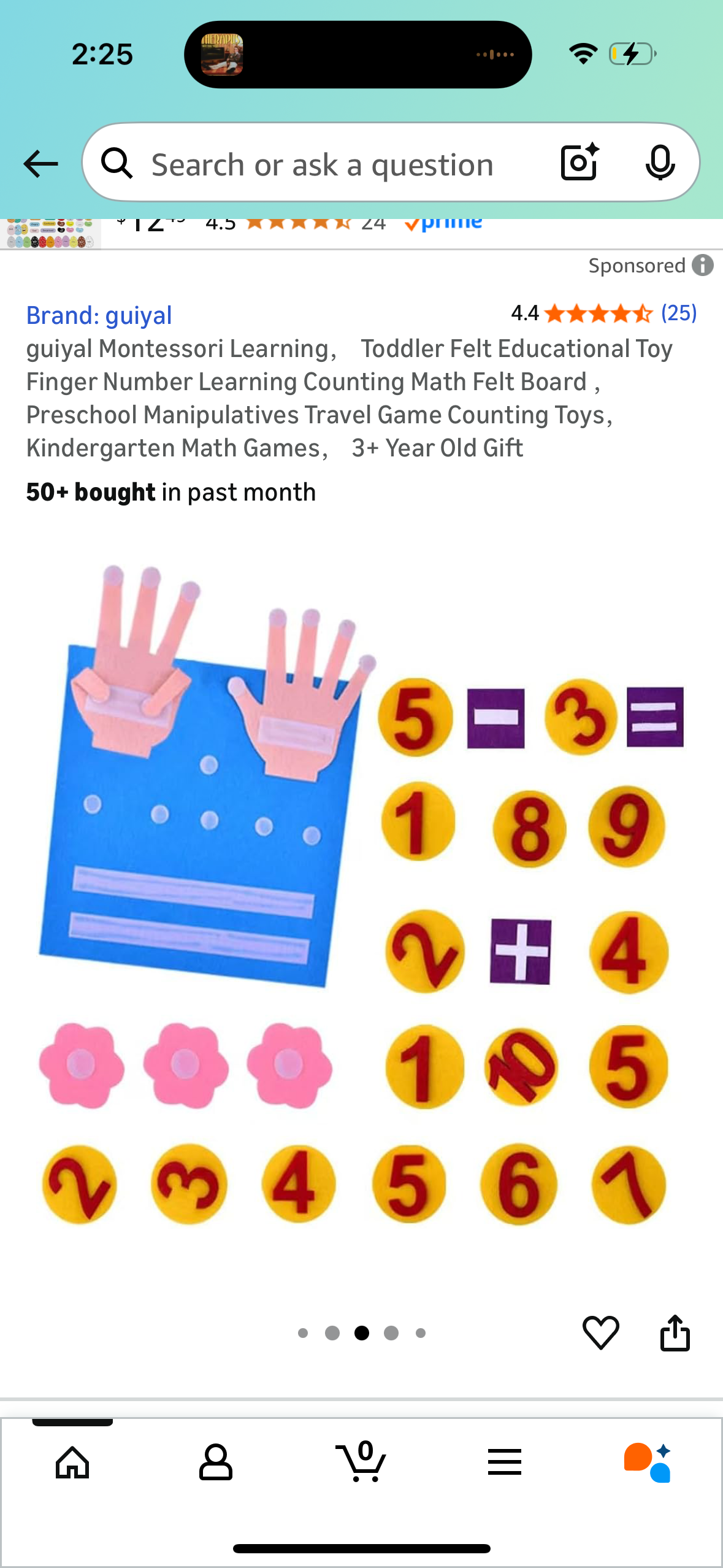 guiyal Montessori Learning, Toddler Felt Educational Toy Finger Number Learning Counting Math Felt Board ,Preschool Manipulatives Travel Game Counting Toys,Kindergarten Math Games, 3+ Year Old Gift