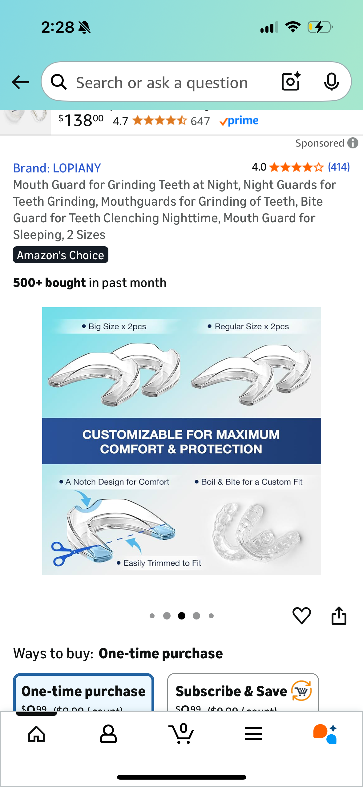 Mouth Guard for Grinding Teeth at Night, Night Guards for Teeth Grinding, Mouthguards for Grinding of Teeth, Bite Guard for Teeth Clenching Nighttime, Mouth Guard for Sleeping, 2 Sizes
