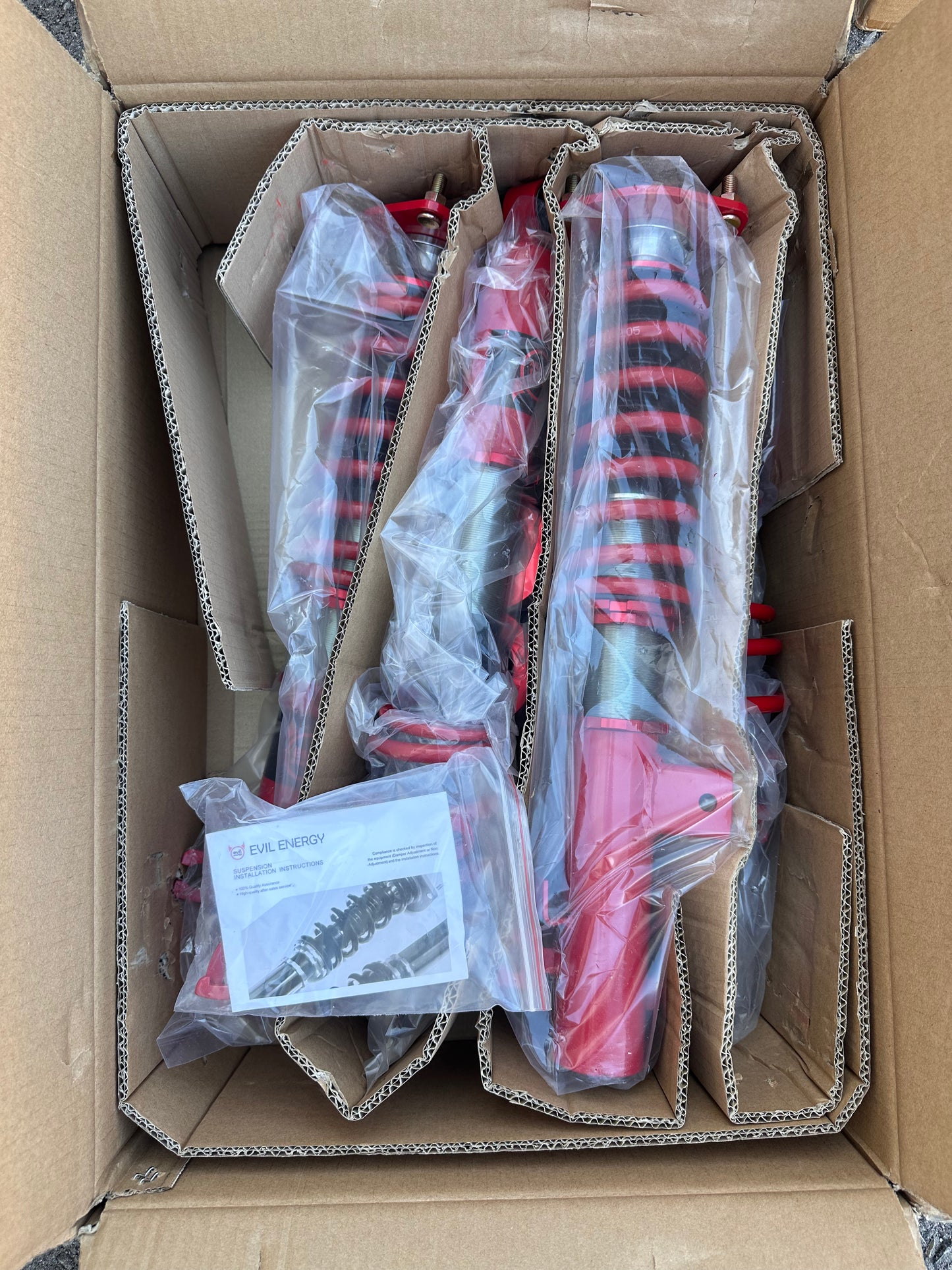 EVIL ENERGY Coilovers Compatible for Mazda 3 (BM/BN) 2014-2018, Height Adjustable Coilovers Lowering Kit with 32-Level Damper Adjustment, Red (G863)