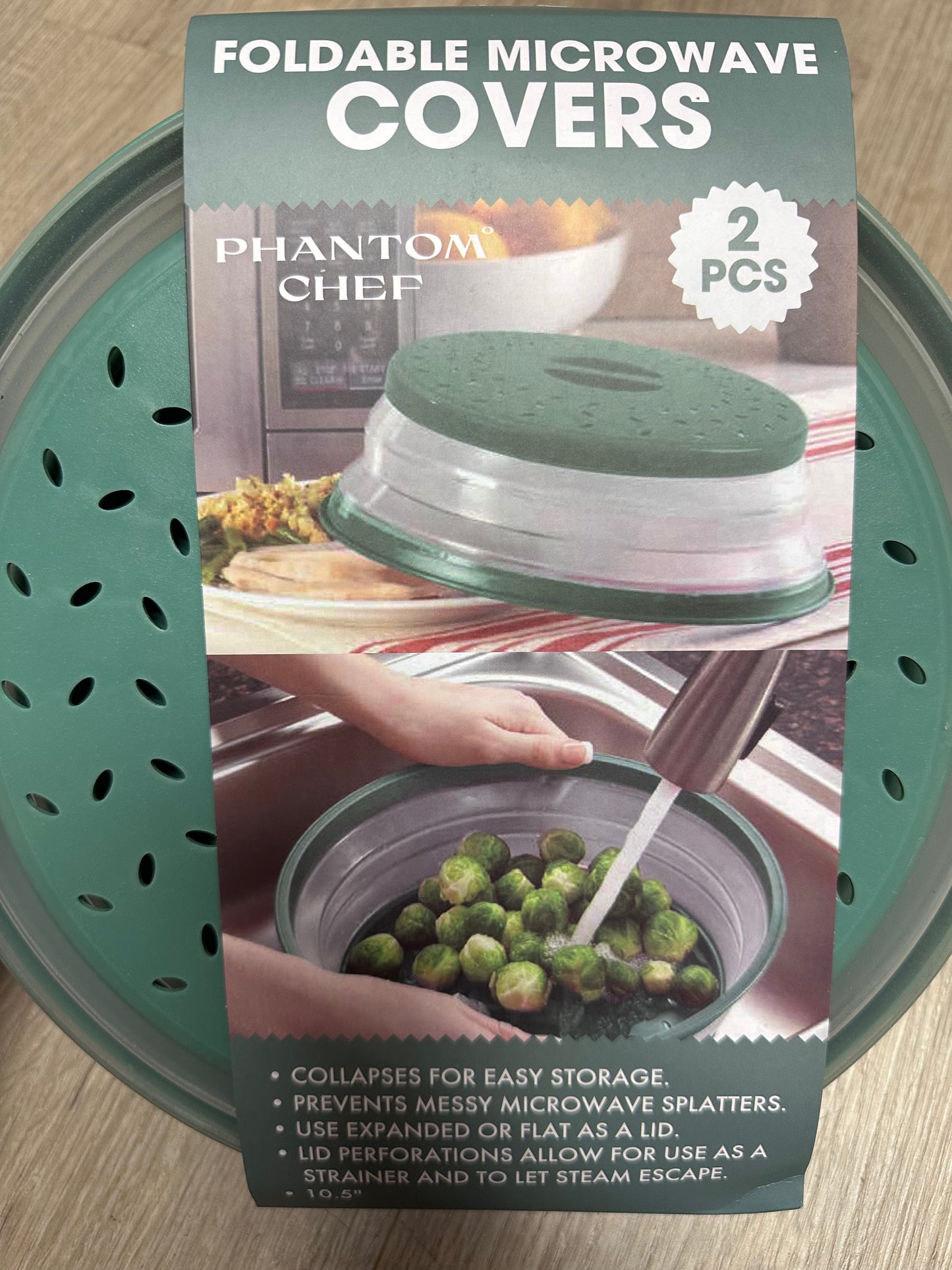 Phantom Chef - Foldable Microwave Covers (They double as strainers) 2 PC )