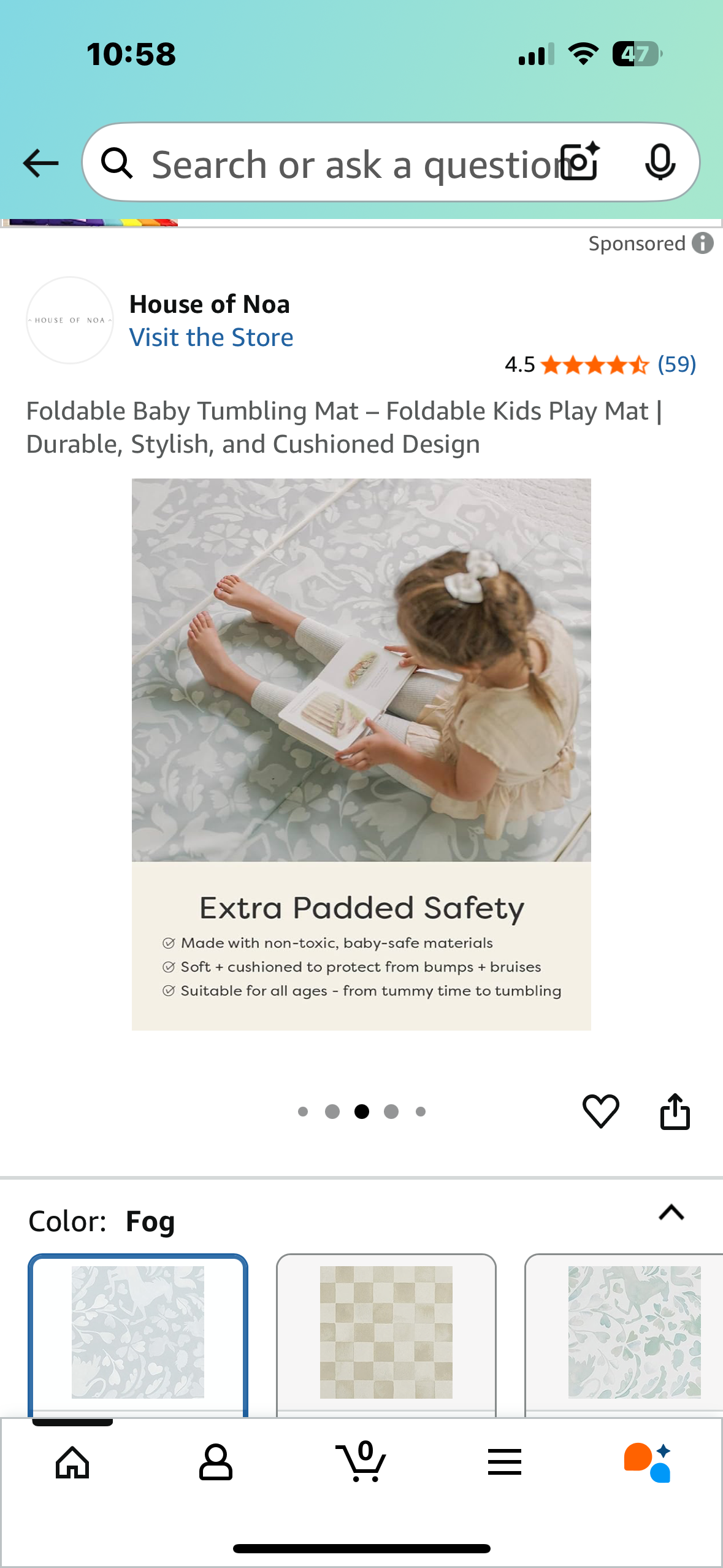 Foldable Baby Tumbling Mat – Foldable Kids Play Mat | Durable, Stylish, and Cushioned Design (W510)