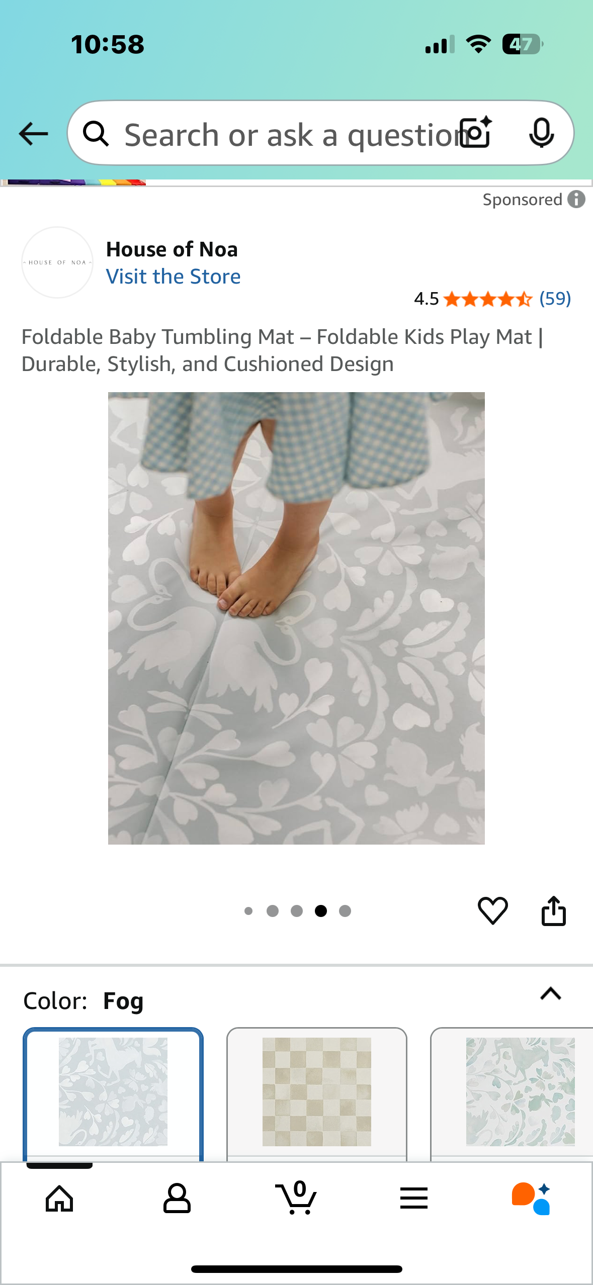 Foldable Baby Tumbling Mat – Foldable Kids Play Mat | Durable, Stylish, and Cushioned Design (W510)