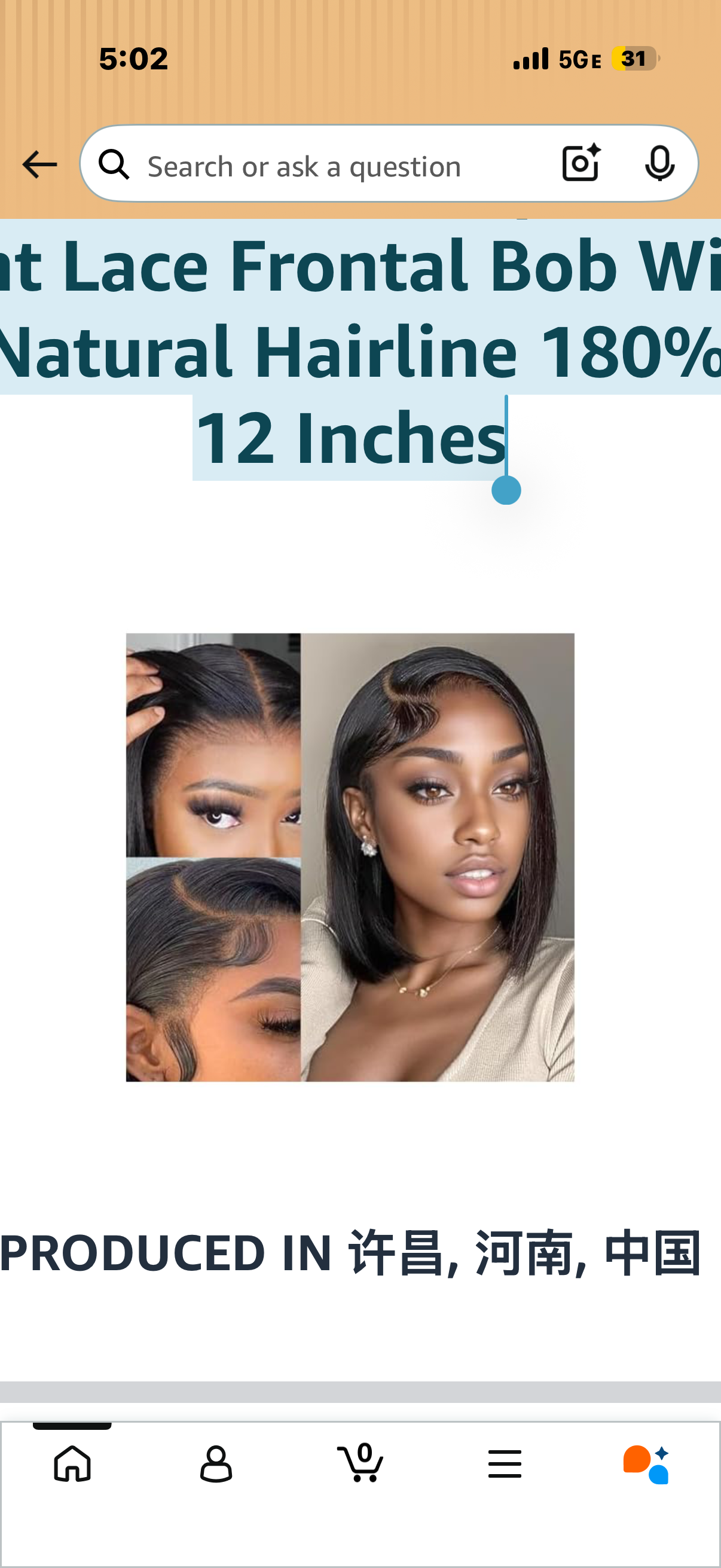 JONAWOON Bob Wig Human Hair Lace Front Wigs Human Hair Glueless Wigs Human Hair HD Transparent 13x4 Straight Lace Frontal Bob Wigs Pre Plucked Natural Hairline 180% Density 12 Inches
