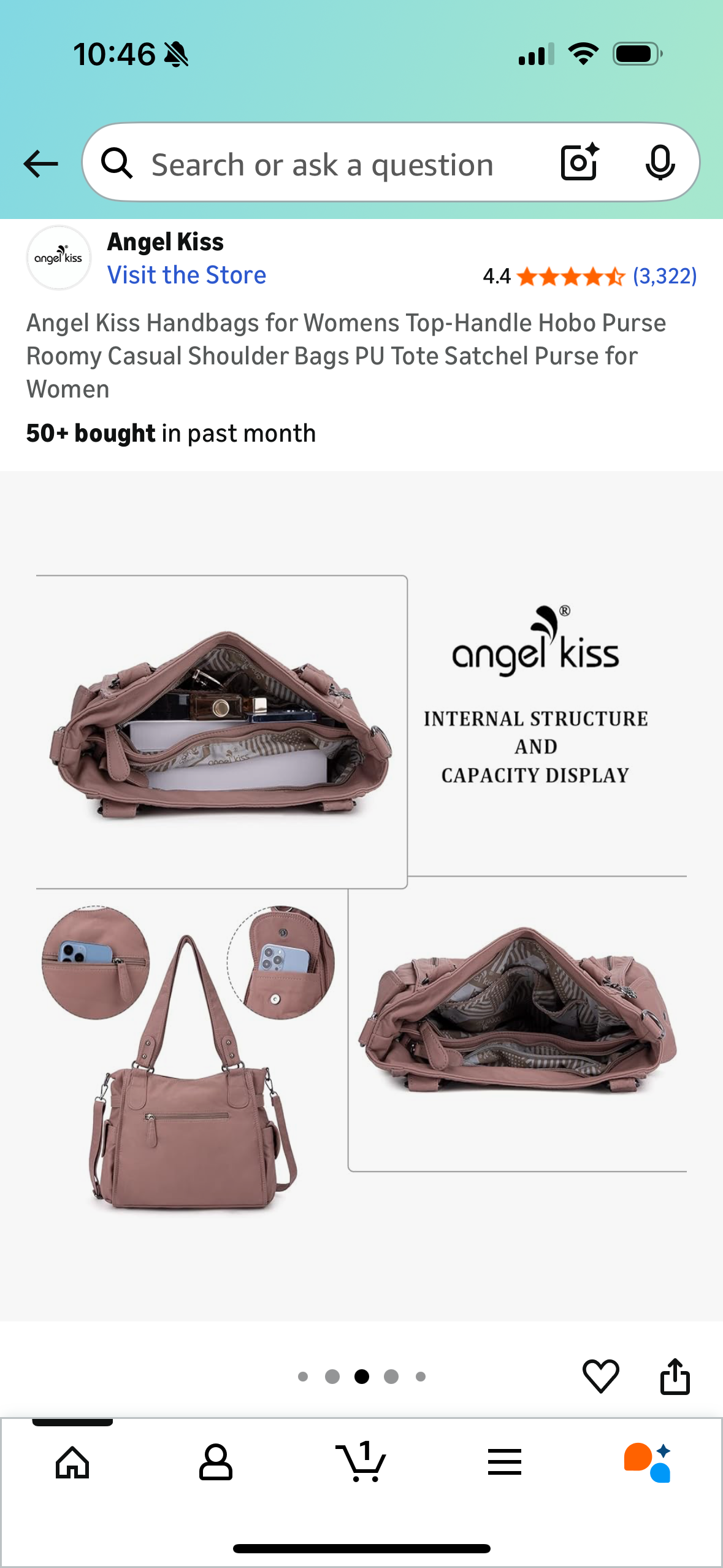Angel Kiss Handbags for Womens Top-Handle Hobo Purse Roomy Casual Shoulder Bags PU Tote Satchel Purse for Women