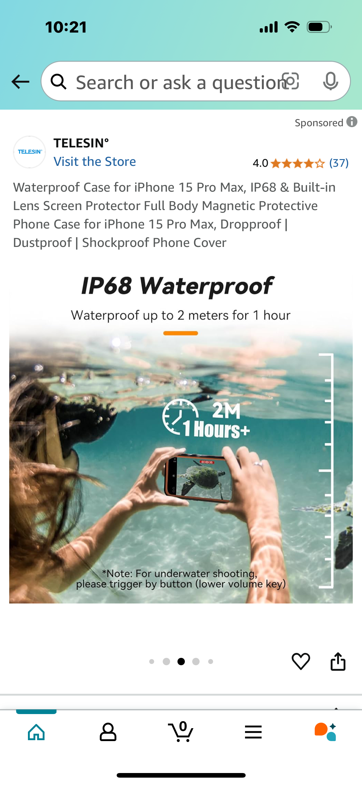 Waterproof Case for iPhone 15 Pro Max, IP68 & Built-in Lens Screen Protector Full Body Magnetic Protective Phone Case for iPhone 15 Pro Max, Dropproof | Dustproof | Shockproof Phone Cover