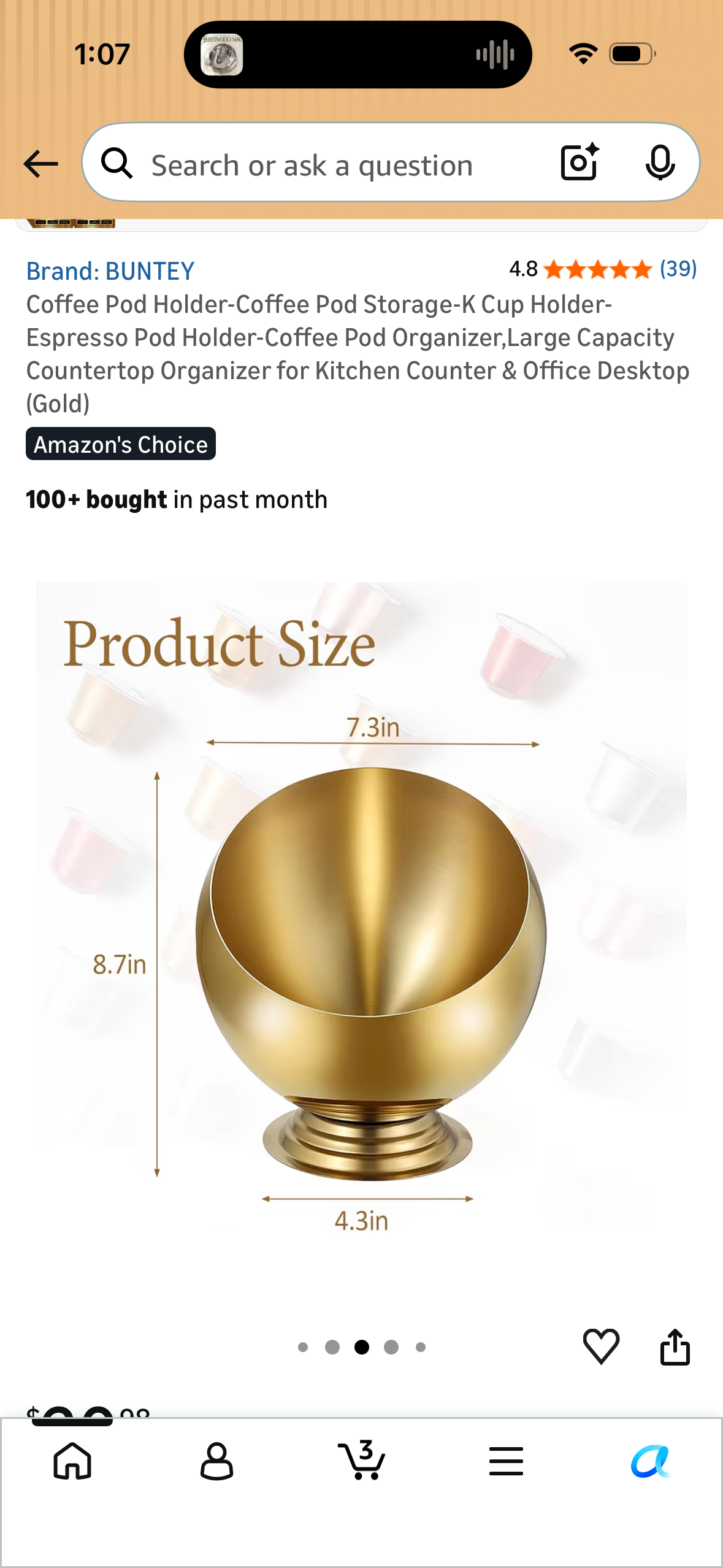 Coffee Pod Holder-Coffee Pod Storage-K Cup Holder-Espresso Pod Holder-Coffee Pod Organizer,Large Capacity Countertop Organizer for Kitchen Counter & Office Desktop (Gold)
