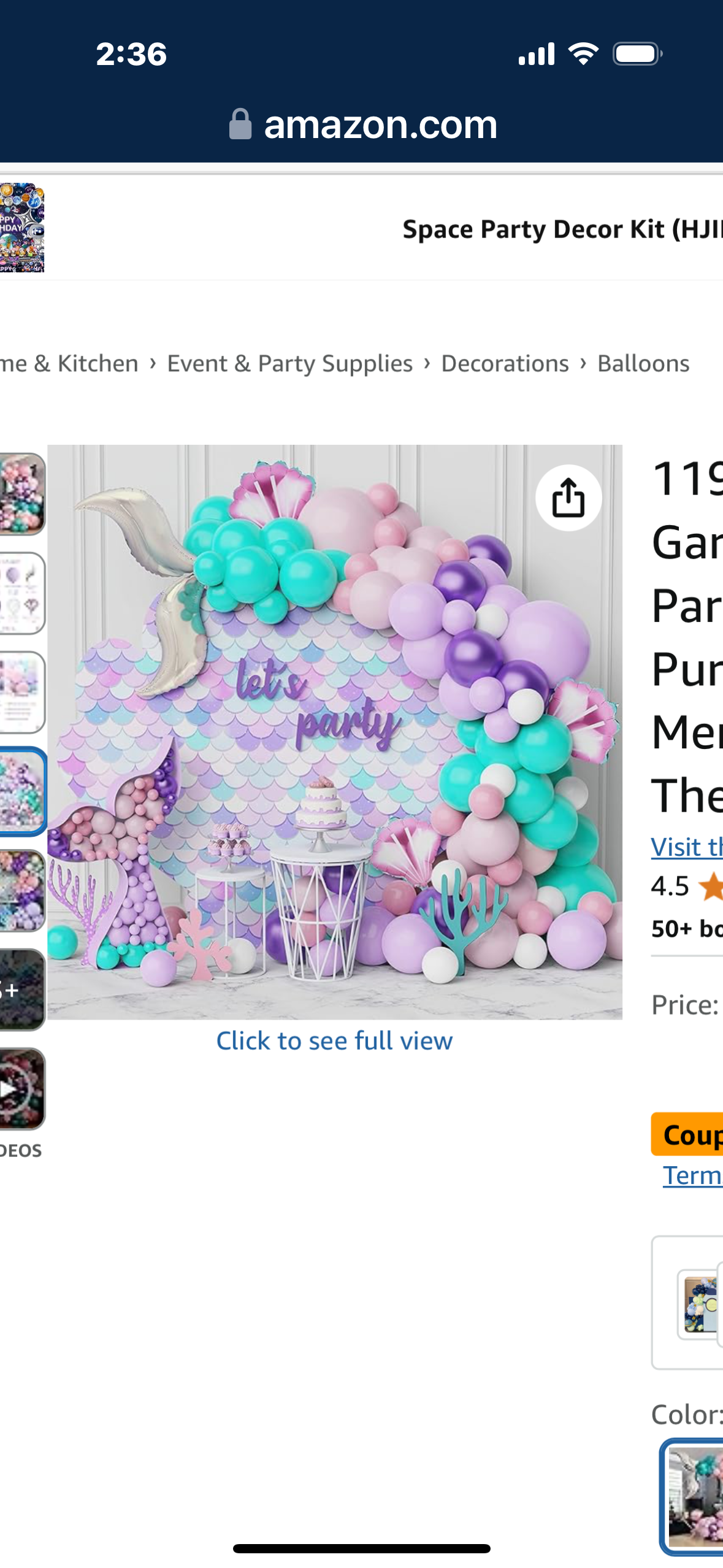 JoyBox Balloons 119pcs,Mermaids Theme Latex Happy Birthday Party Decorations,2024 Pink Baby Shower Graduation Wedding Holiday Party Balloons Decorations
