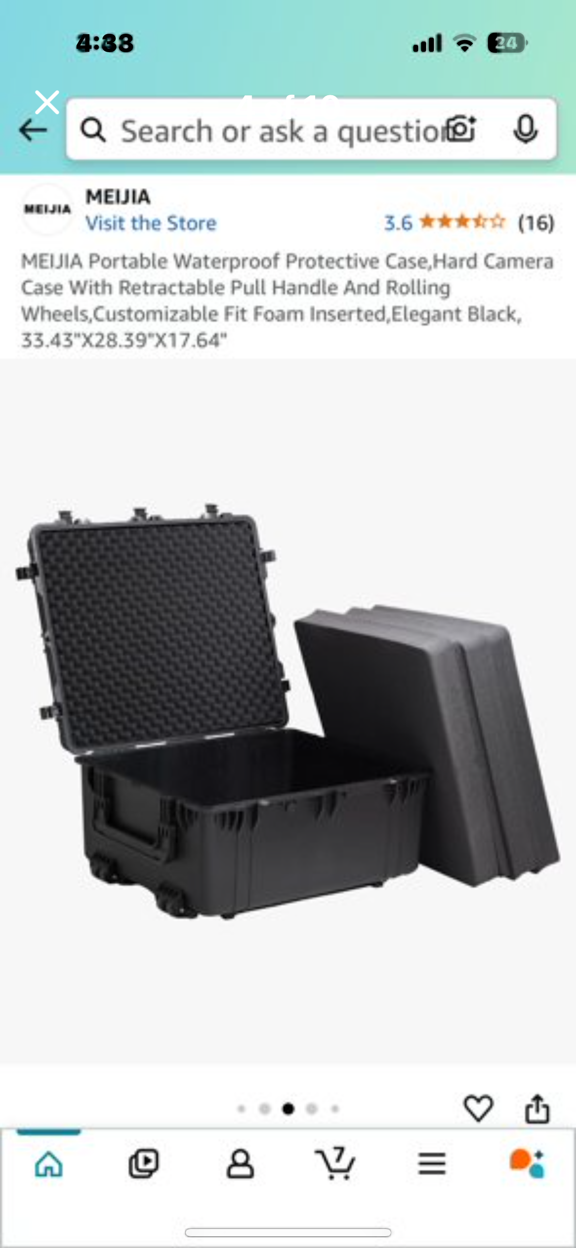 New - MEIJIA Portable Waterproof Protective Case with Customizable Foam approx 33”x28”x18” (G518)