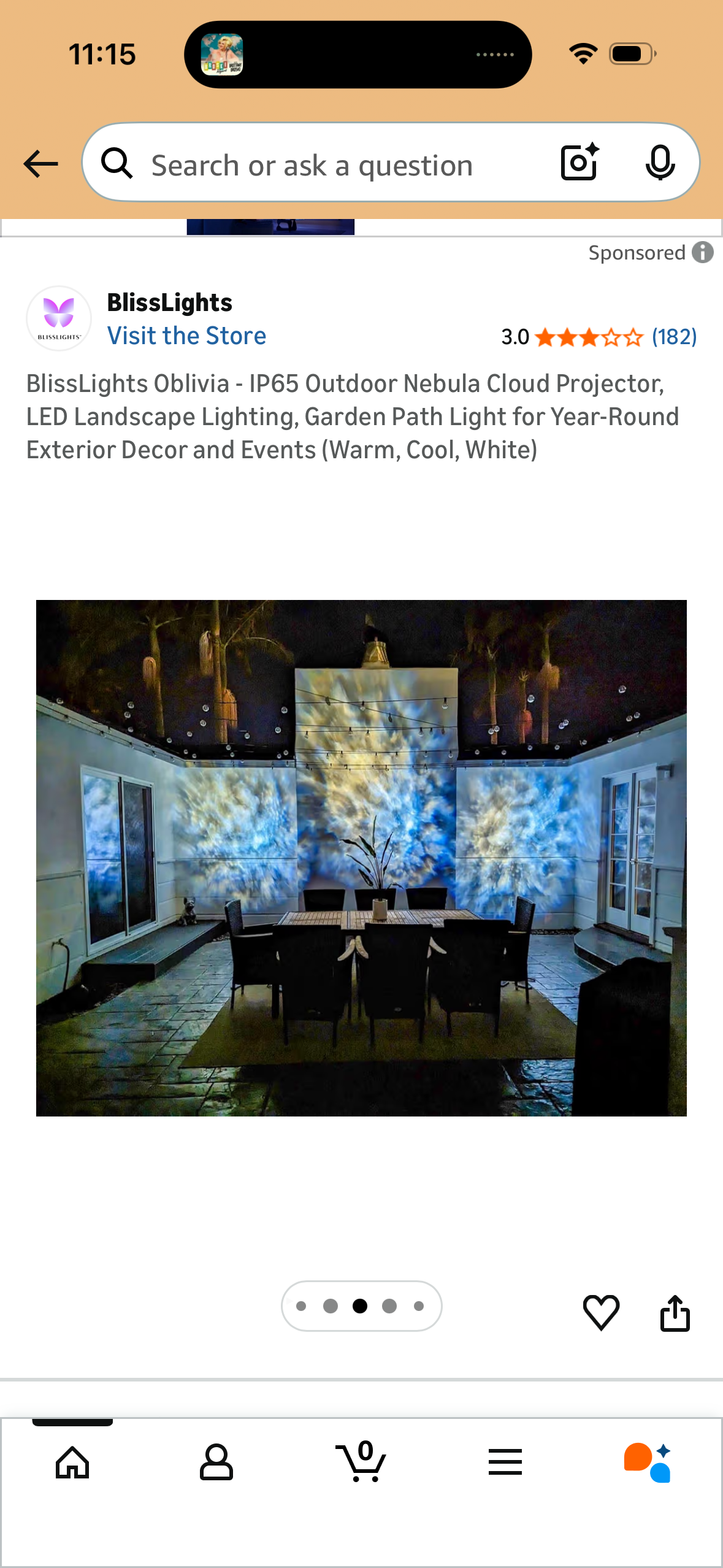 BlissLights Oblivia - IP65 Outdoor Nebula Cloud Projector, LED Landscape Lighting, Garden Path Light for Year-Round Exterior Decor and Events (Warm, Cool, White)