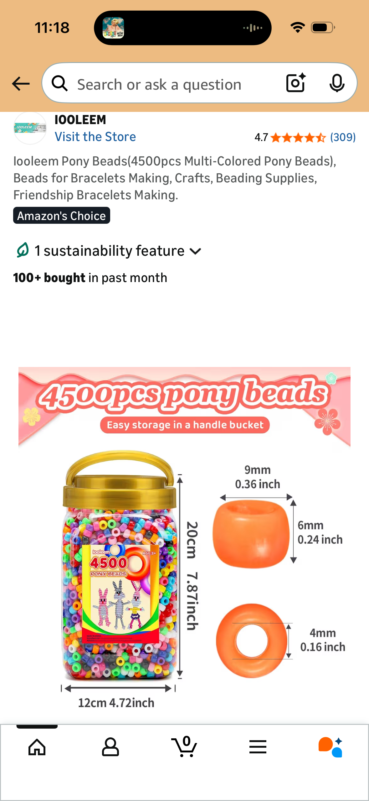 Iooleem Pony Beads(4500pcs Multi-Colored Pony Beads), Beads for Bracelets Making, Crafts, Beading Supplies, Friendship Bracelets Making.