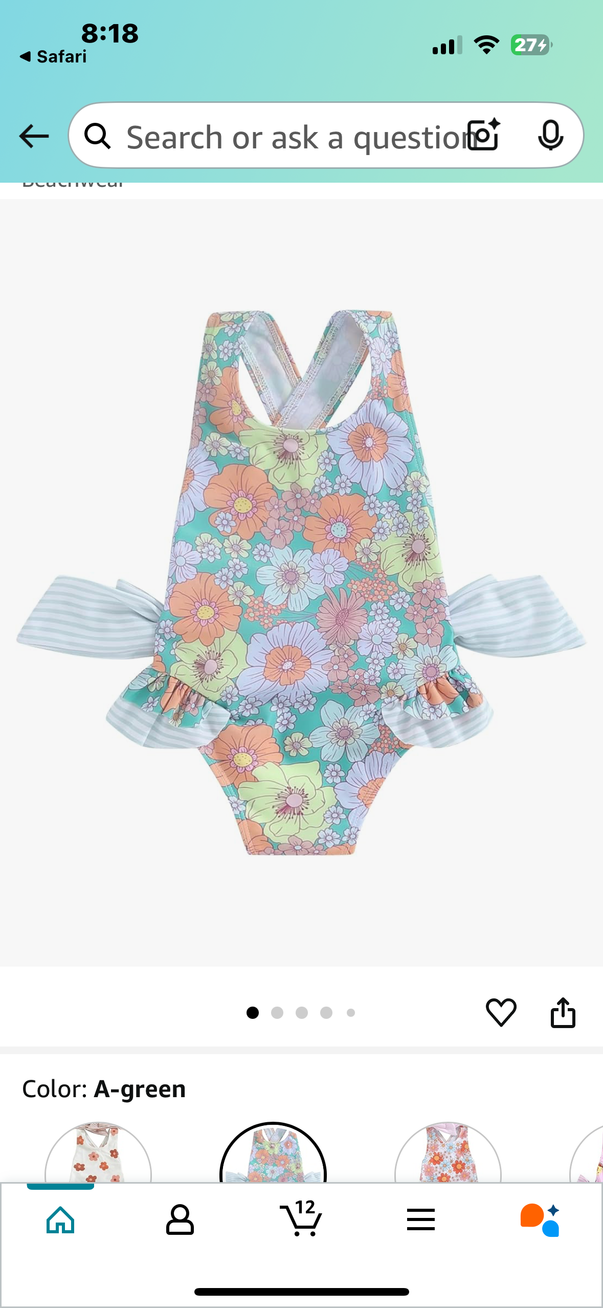 Toddler Kids Girl One Piece Swimsuit Floral Sleeveless Backless Swimwear Bowknot Ruffled Bathing Suit Beachwear