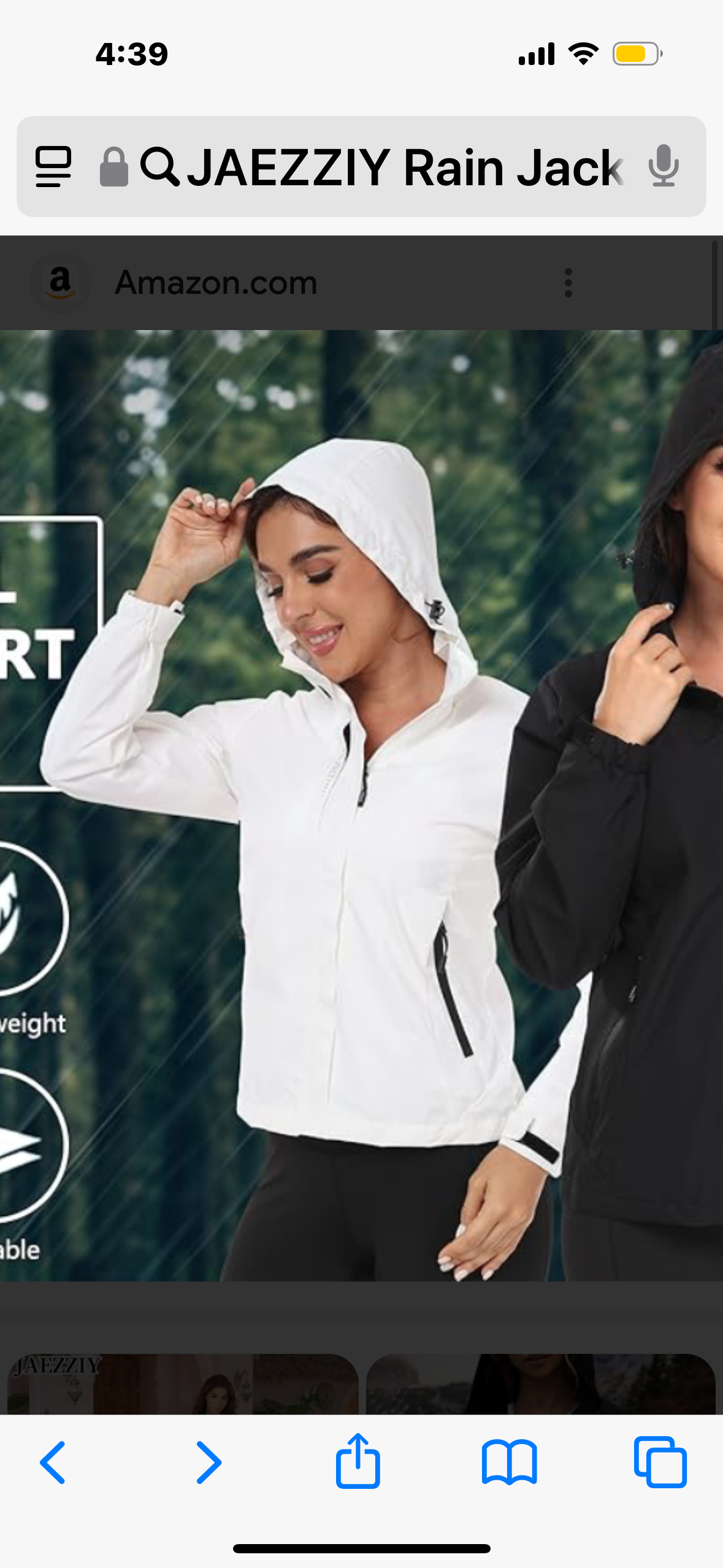 Rain Jacket Women with Hood, Lightweight and Waterproof (Size Large)