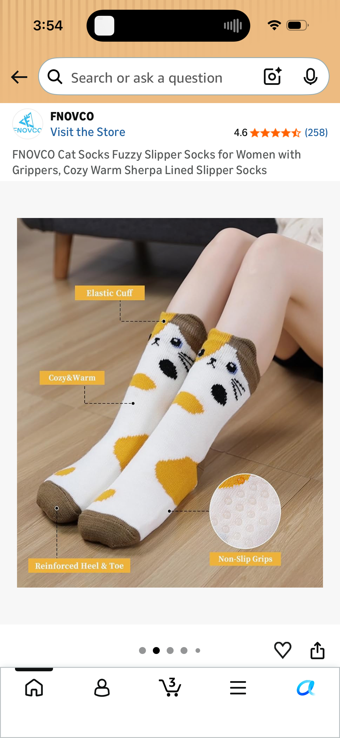 FNOVCO Cat Socks Fuzzy Slipper Socks for Women with Grippers, Cozy Warm Sherpa Lined Slipper Socks (Size US 10-12 Women’s)