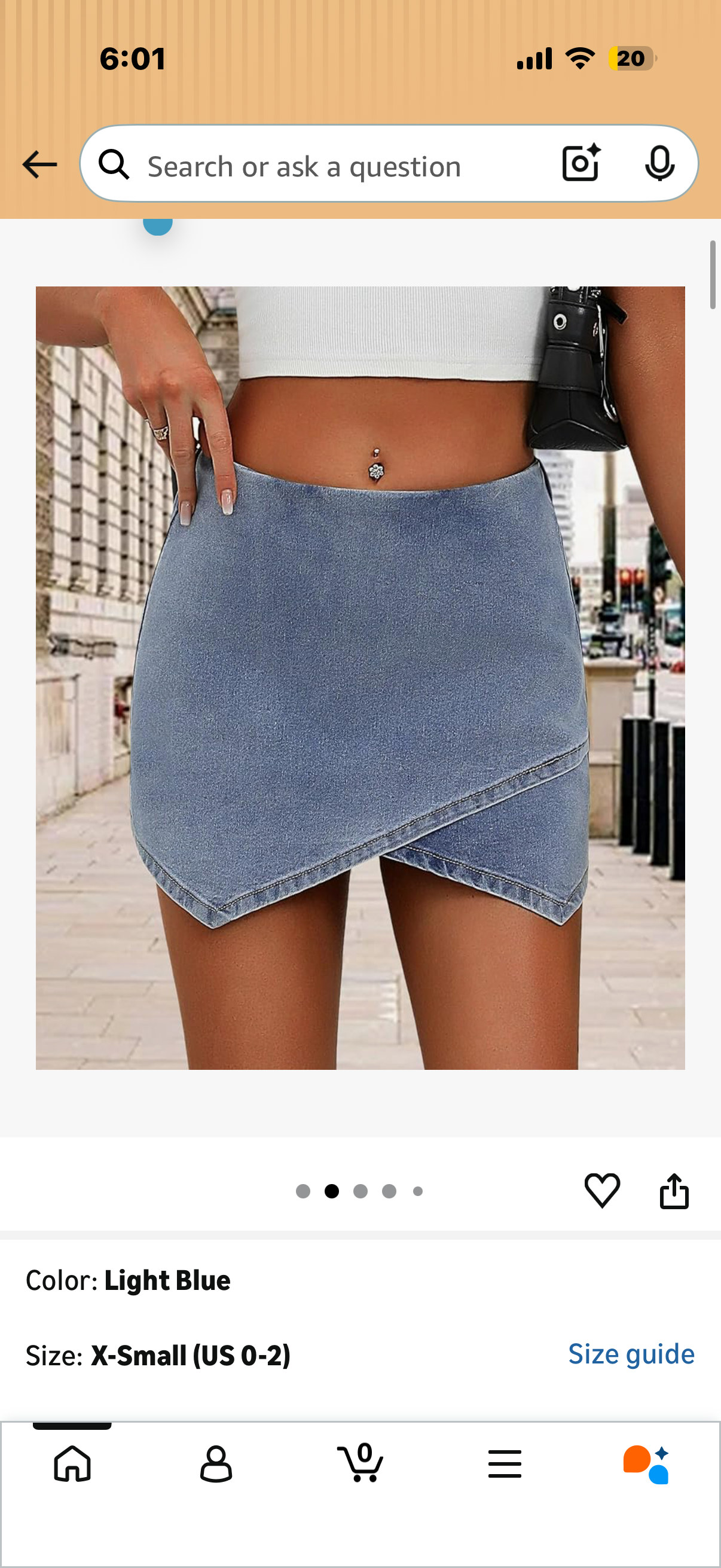 ETOSELL Women's Jean Skorts High Waist Wrap Asymmetrical Hem Mini Skort Stretchy Trendy Casual Denim Skirt Shorts