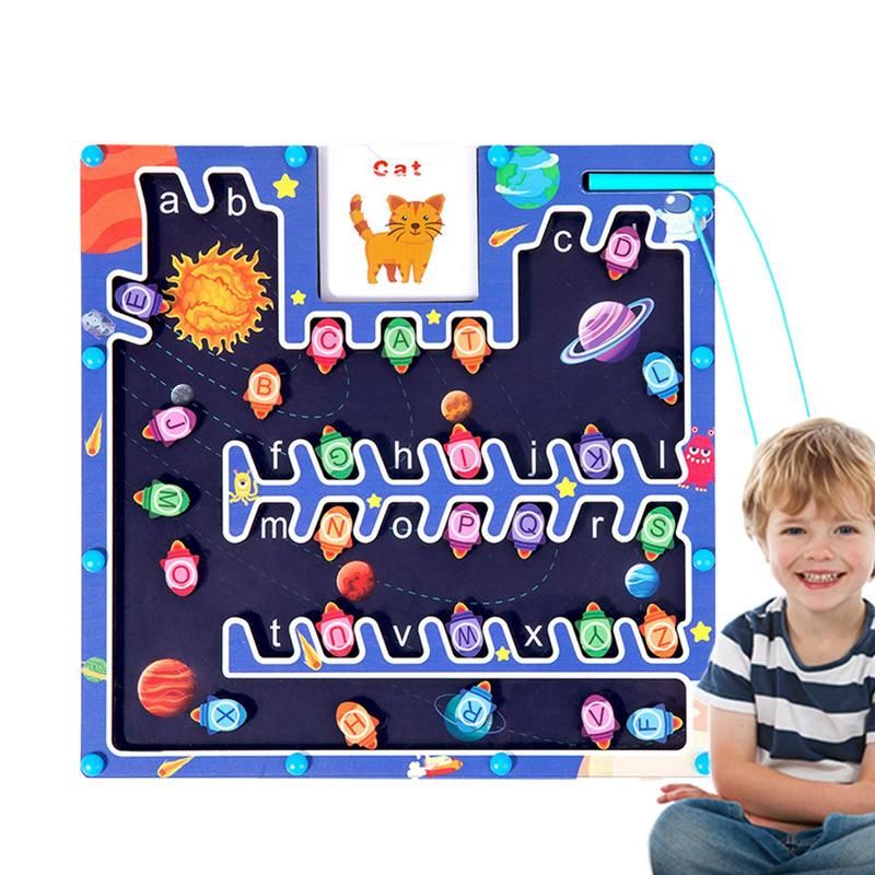 Magnetic Alphabet Maze, Montessori Toy for Early Development, 3+ Years Old toys for boys and girls, Educational Fine Motor Skills Toys, Activity maze board, Birthday Gift for Kids